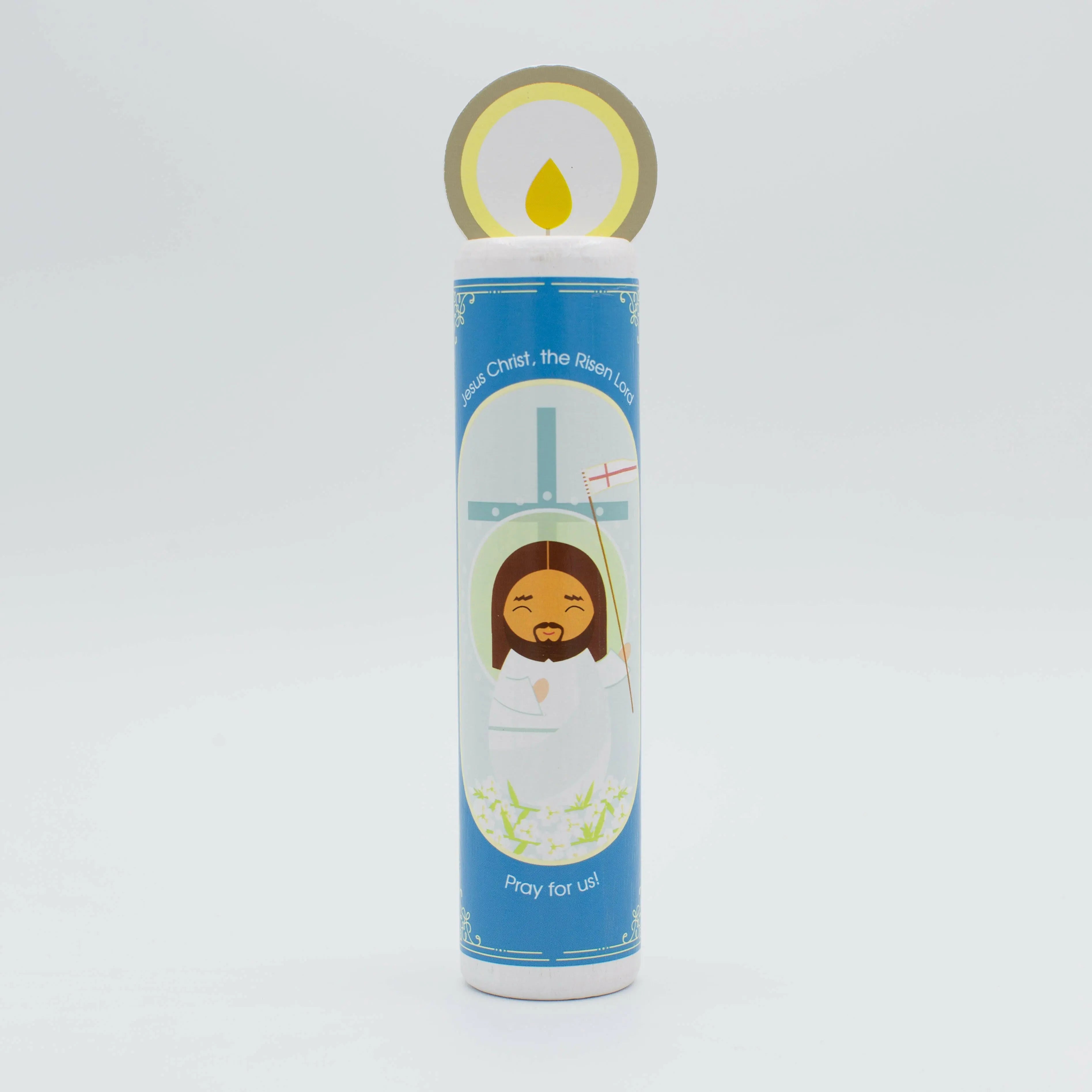 Jesus Christ, the Risen Lord (Eternal Rest prayer for the deceased) Wooden Prayer Candle