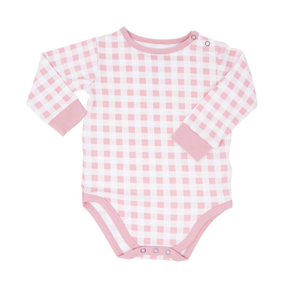 Long Sleeve Bodysuit - Pink Gingham