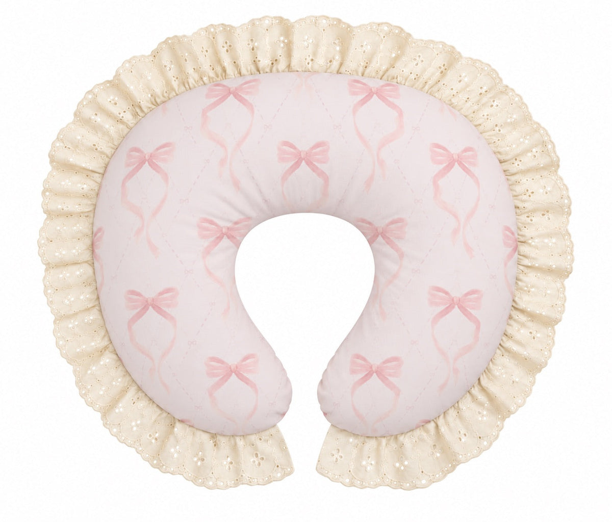 Ivory Eyelet Ruffle Original Nursing Pillow Cover