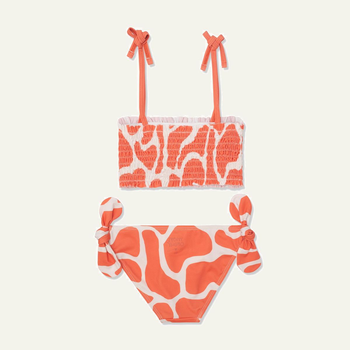 Recycled Polyester Spotted Giraffe Girl Bikini - Birds Of Paradise/natural