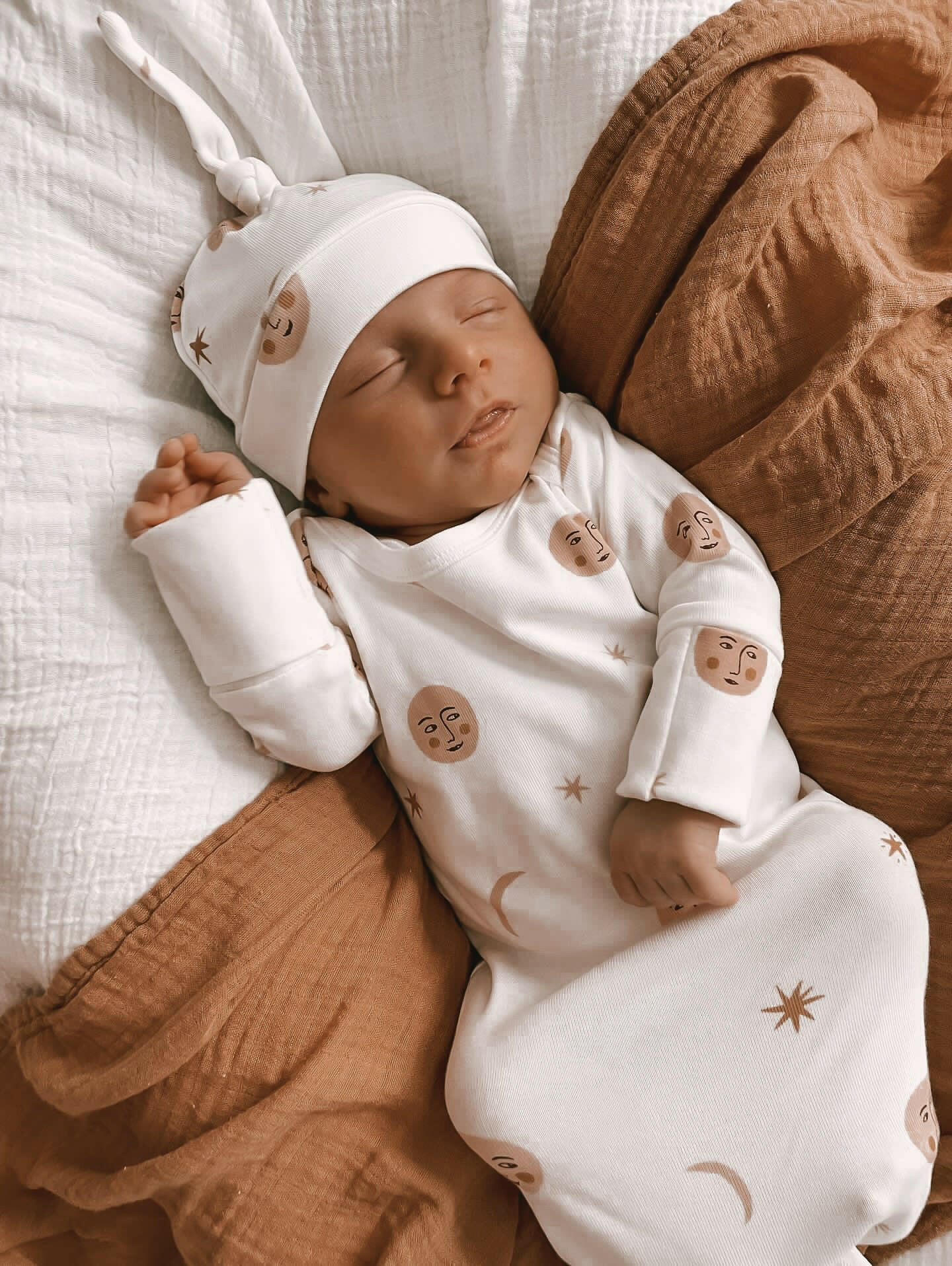 Luna + Luca Over the Moon Knotted Gown + Hat Luna + Luca
