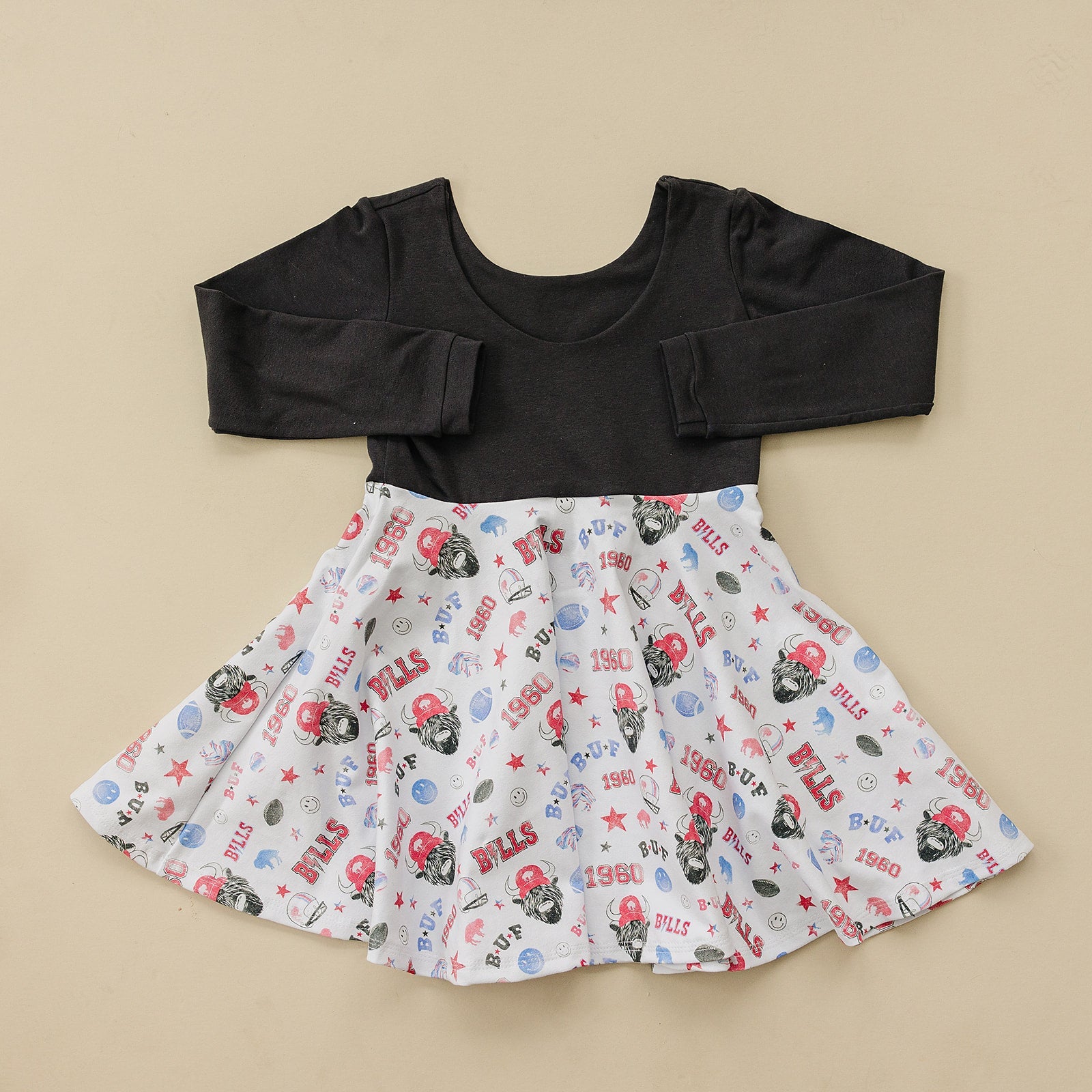 Vintage Buf Twirl Dress (Charcoal Bodice) Dress doodle & jack