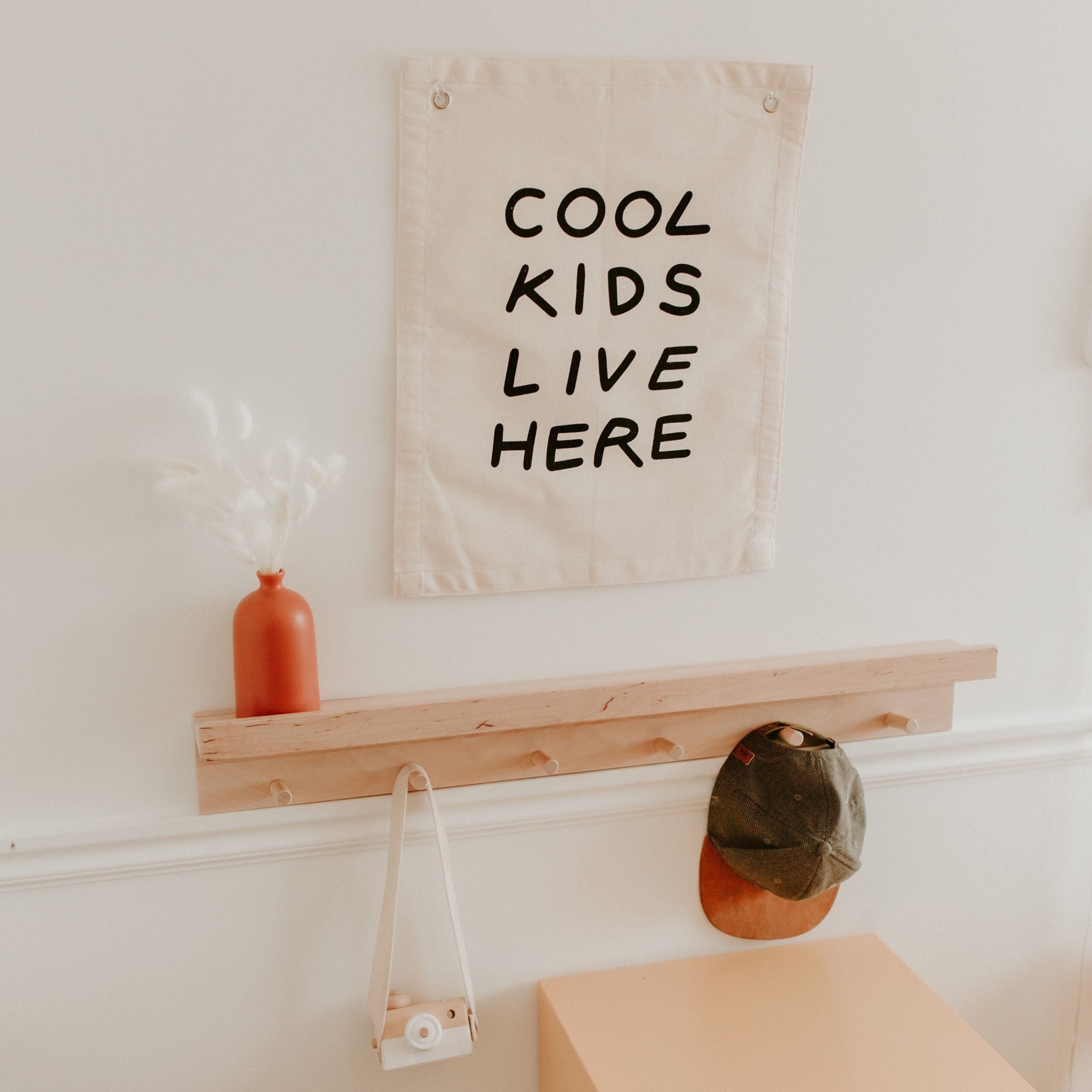 'Cool Kids Live Here' Canvas Wall Banner | Kids Room Décor