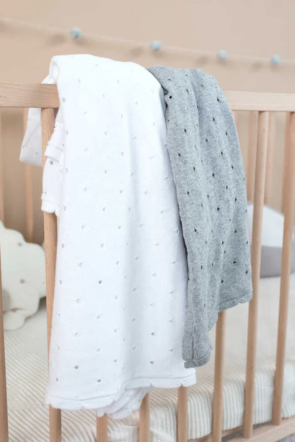 BABY BLANKET BISCUIT WHITE Little Wonder & Co