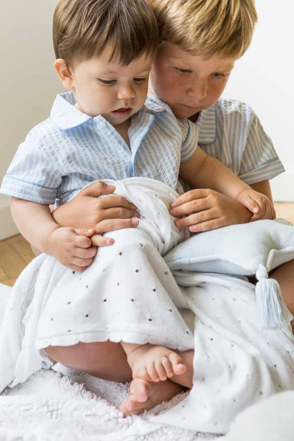 BABY BLANKET BISCUIT WHITE Little Wonder & Co