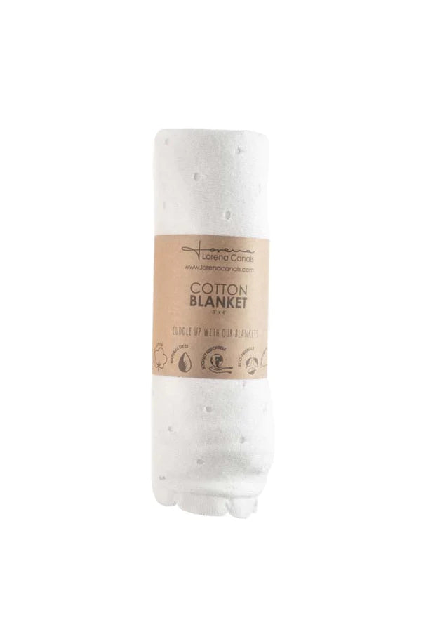 BABY BLANKET BISCUIT WHITE Little Wonder & Co