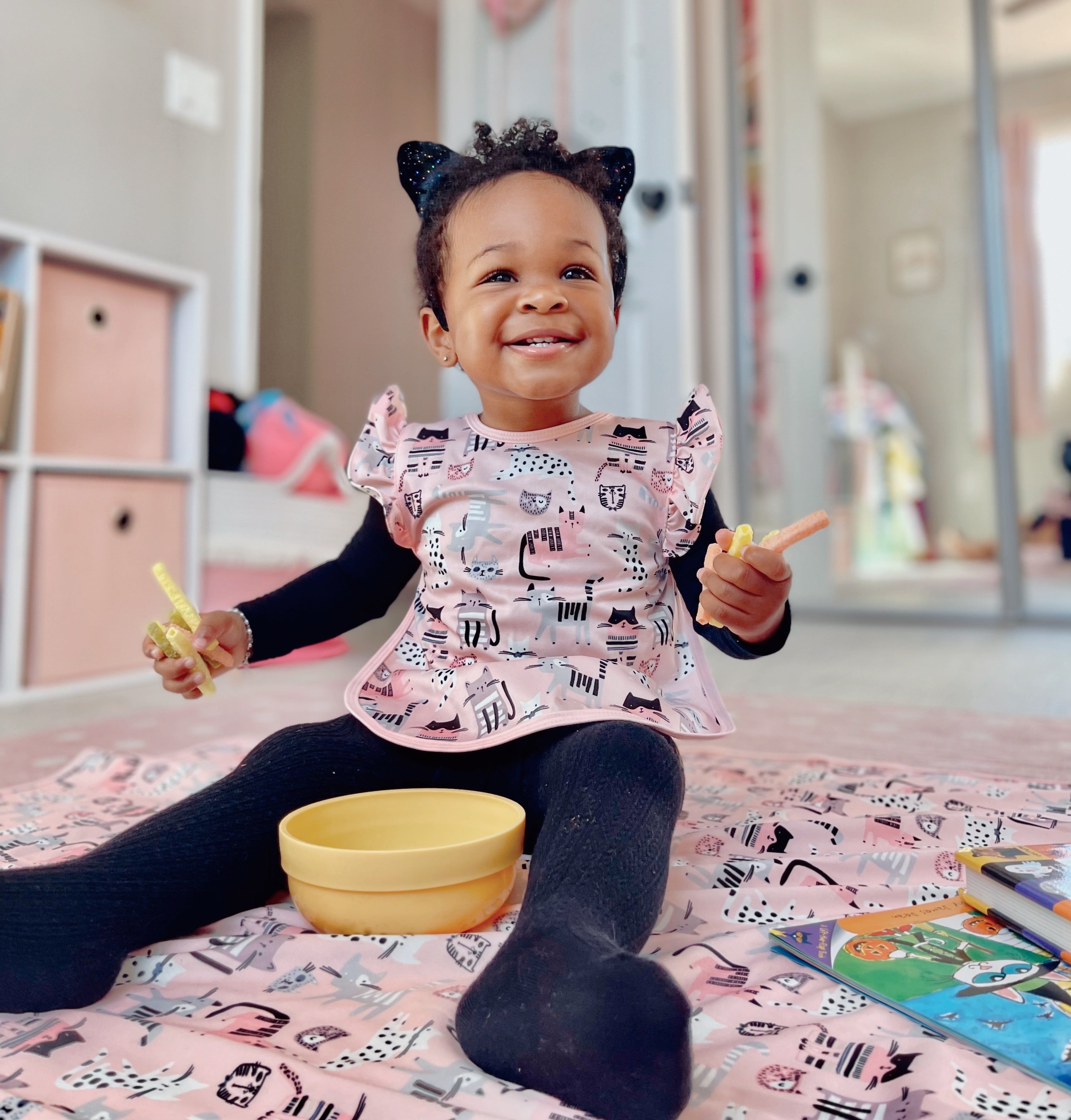 Kitty Splash Mat - A Waterproof Catch-All for Highchair Spills and More! BapronBaby