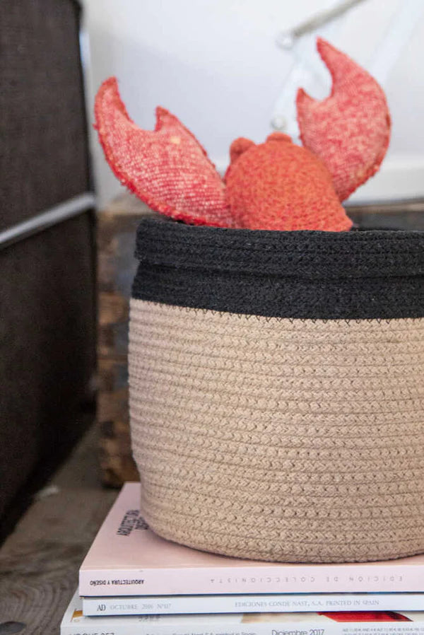BASKET DUAL BLACK - LINEN Little Wonder & Co