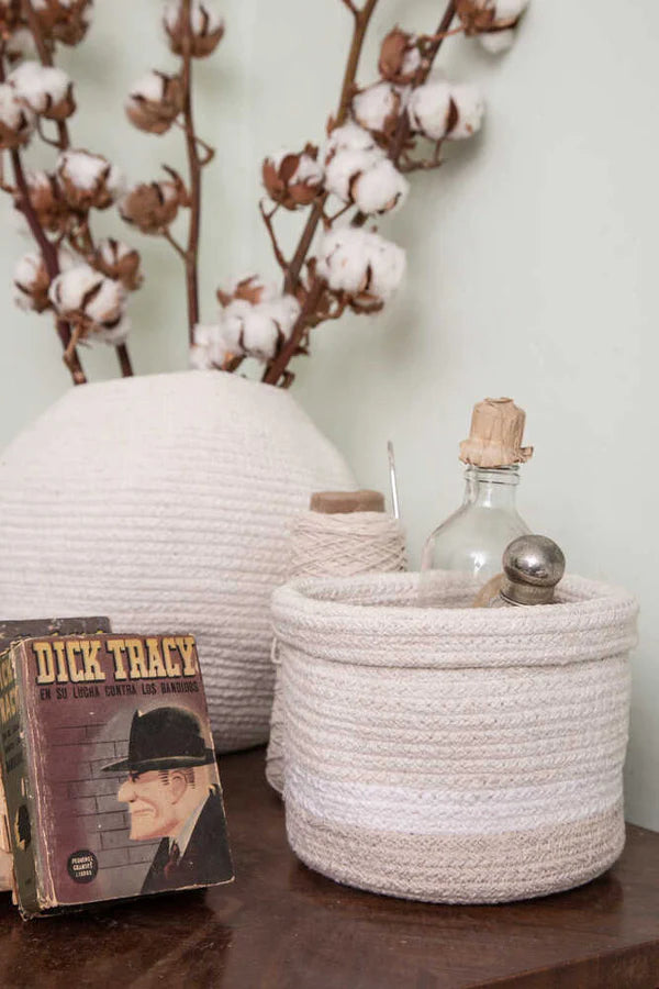 BASKET MINI TRICOLOR IVORY Little Wonder & Co