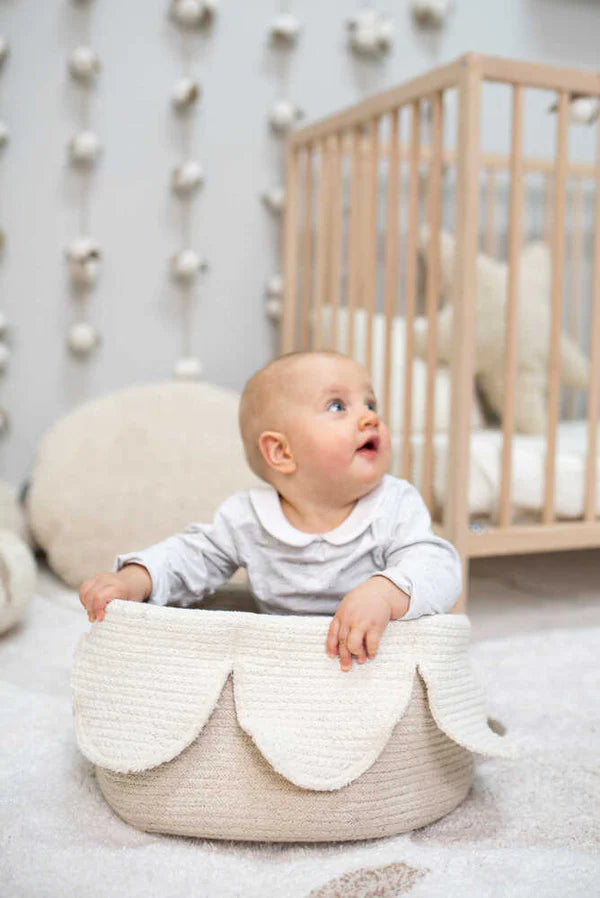 BASKET PETALS IVORY - NATURAL Little Wonder & Co