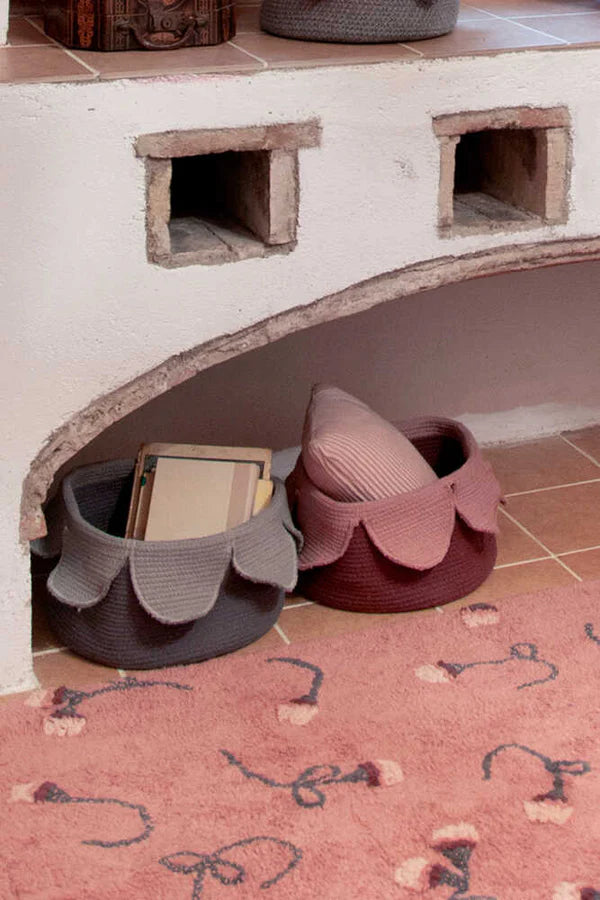 BASKET PETALS VINTAGE BLUE - DARK GREEN Little Wonder & Co