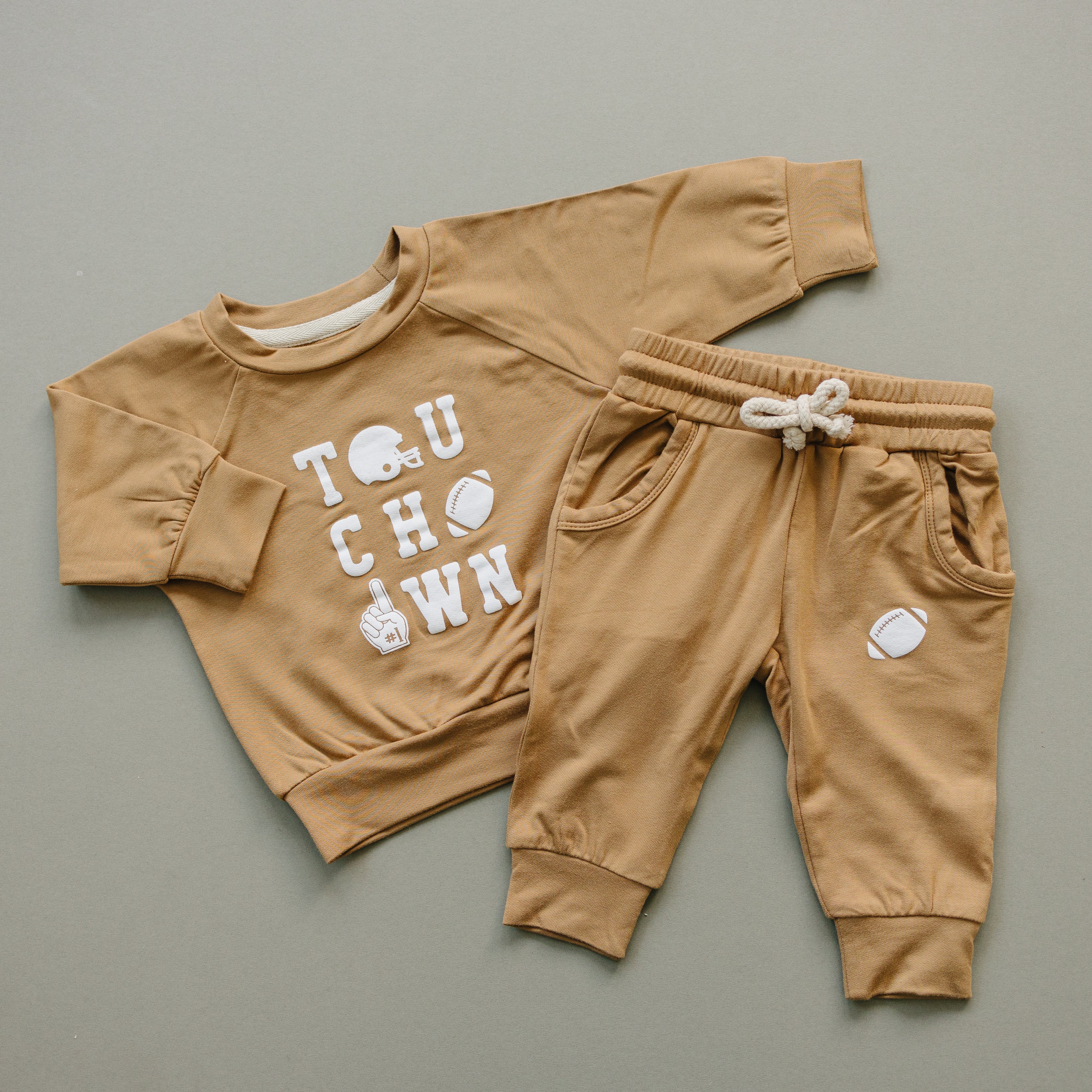 Touchdown Football Bamboo Crewneck & Jogger Set *2T-5T left