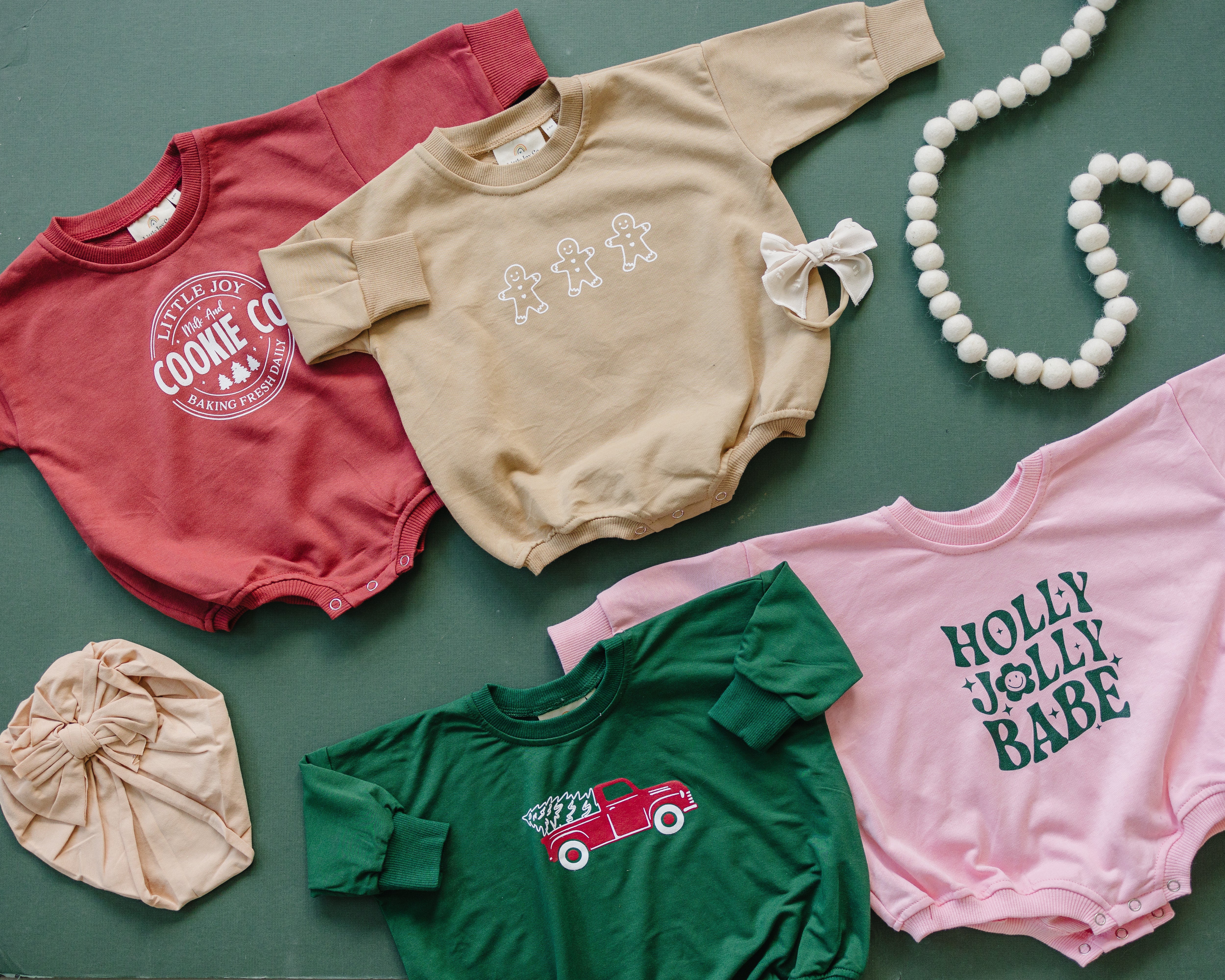 Little Joy Cookie Co. Christmas Sweatshirt Romper