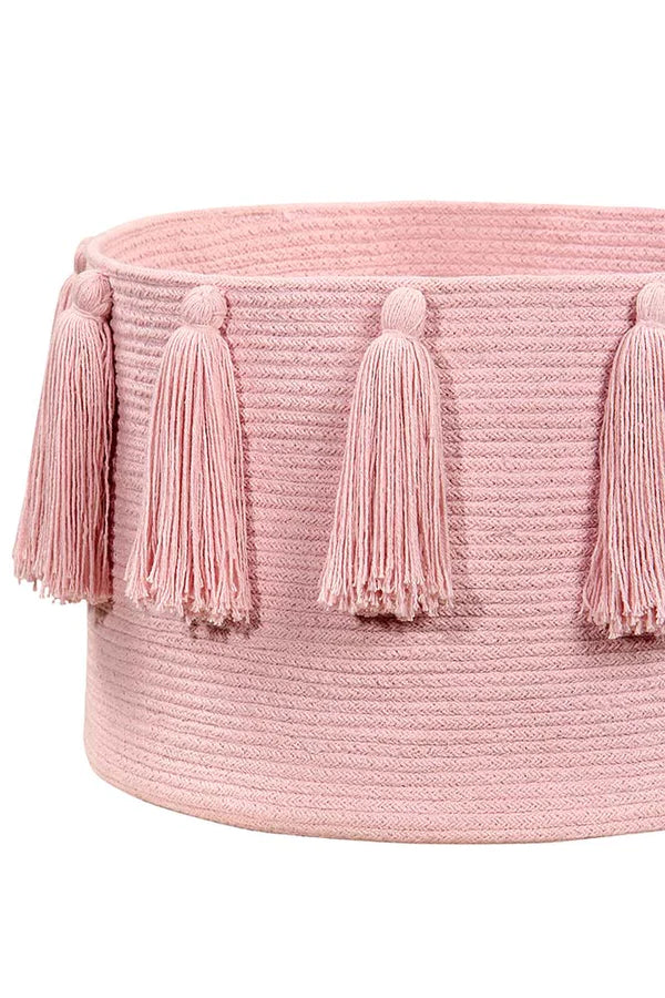 BASKET TASSELS PINK Little Wonder & Co