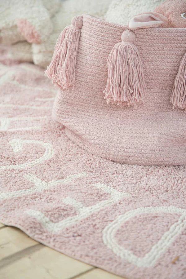 BASKET TASSELS PINK Little Wonder & Co