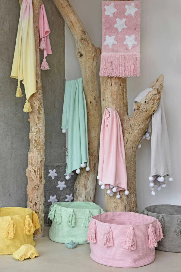 BASKET TASSELS SOFT MINT Little Wonder & Co