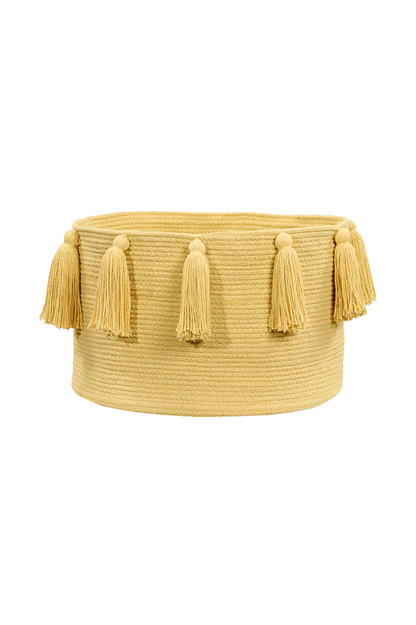 BASKET TASSELS YELLOW Little Wonder & Co
