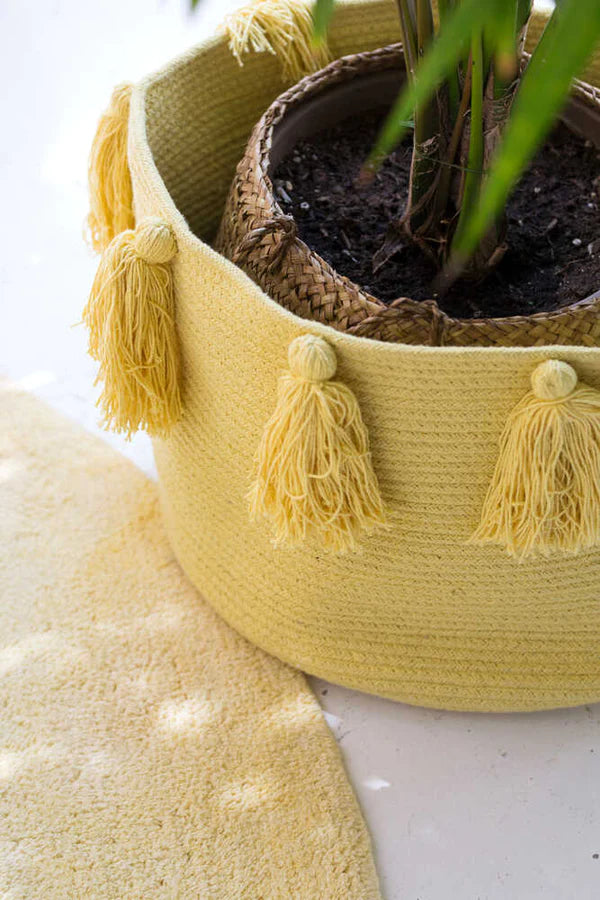 BASKET TASSELS YELLOW Little Wonder & Co