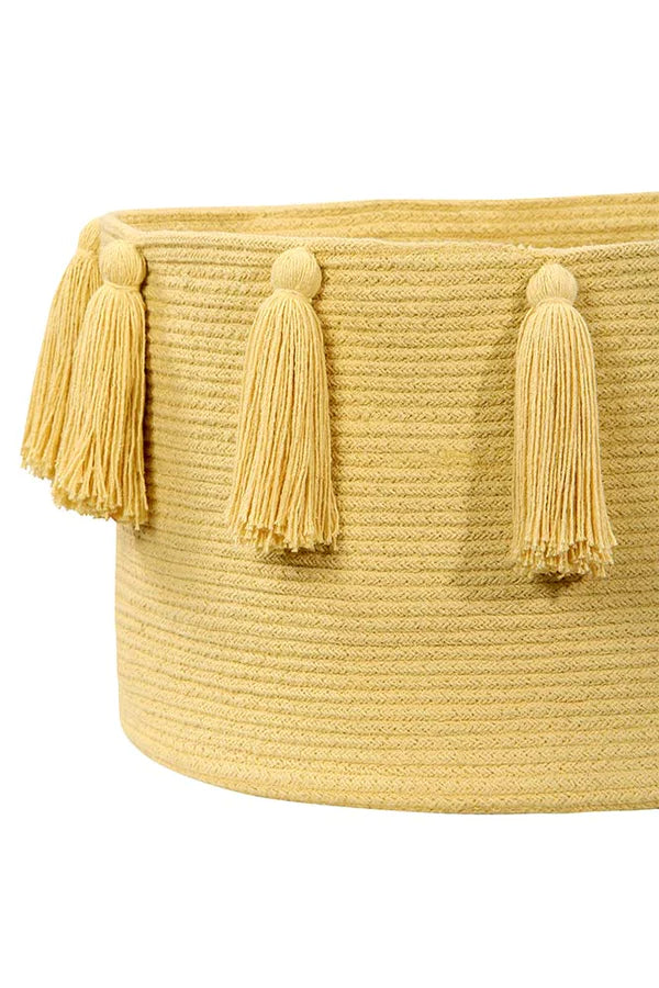 BASKET TASSELS YELLOW Little Wonder & Co
