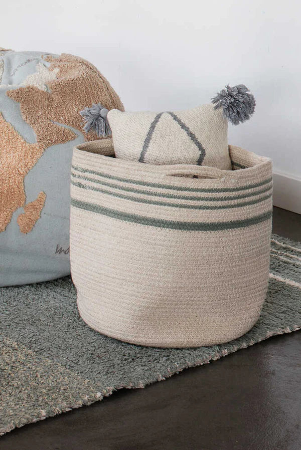 BASKET TWIN VINTAGE BLUE Little Wonder & Co