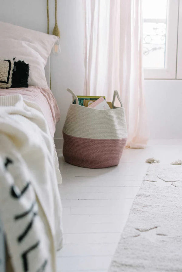 BASKET ZOCO ASH ROSE-NATURAL Little Wonder & Co