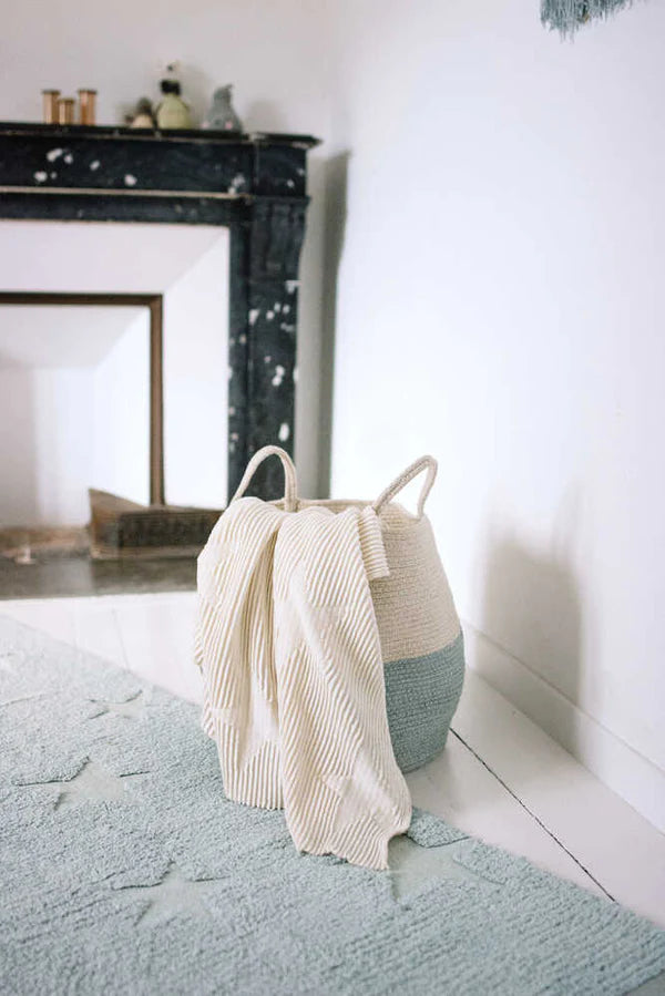 BASKET ZOCO VINTAGE BLUE-NATURAL Little Wonder & Co