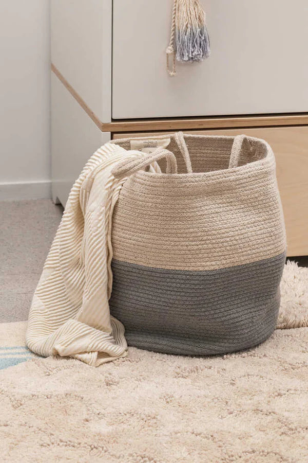 BASKET ZOCO VINTAGE BLUE-NATURAL Little Wonder & Co