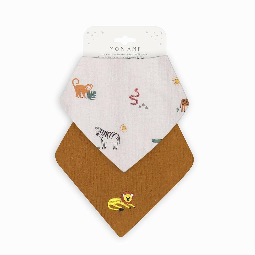 Animaux de Safari 2 Pk Bib Set Nursing & Feeding MON AMI