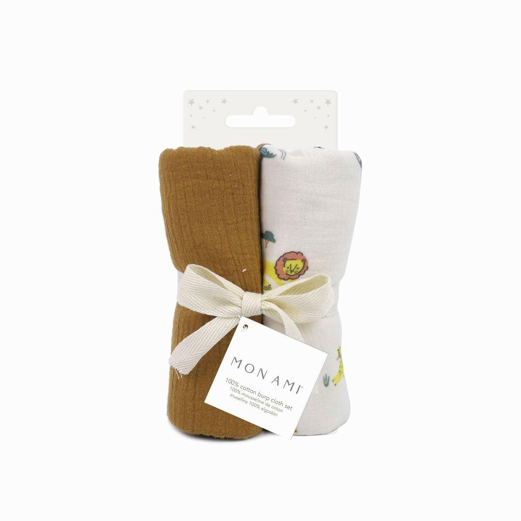 Animaux de Safari 2 Pk Burp Cloth Set Nursing & Feeding MON AMI