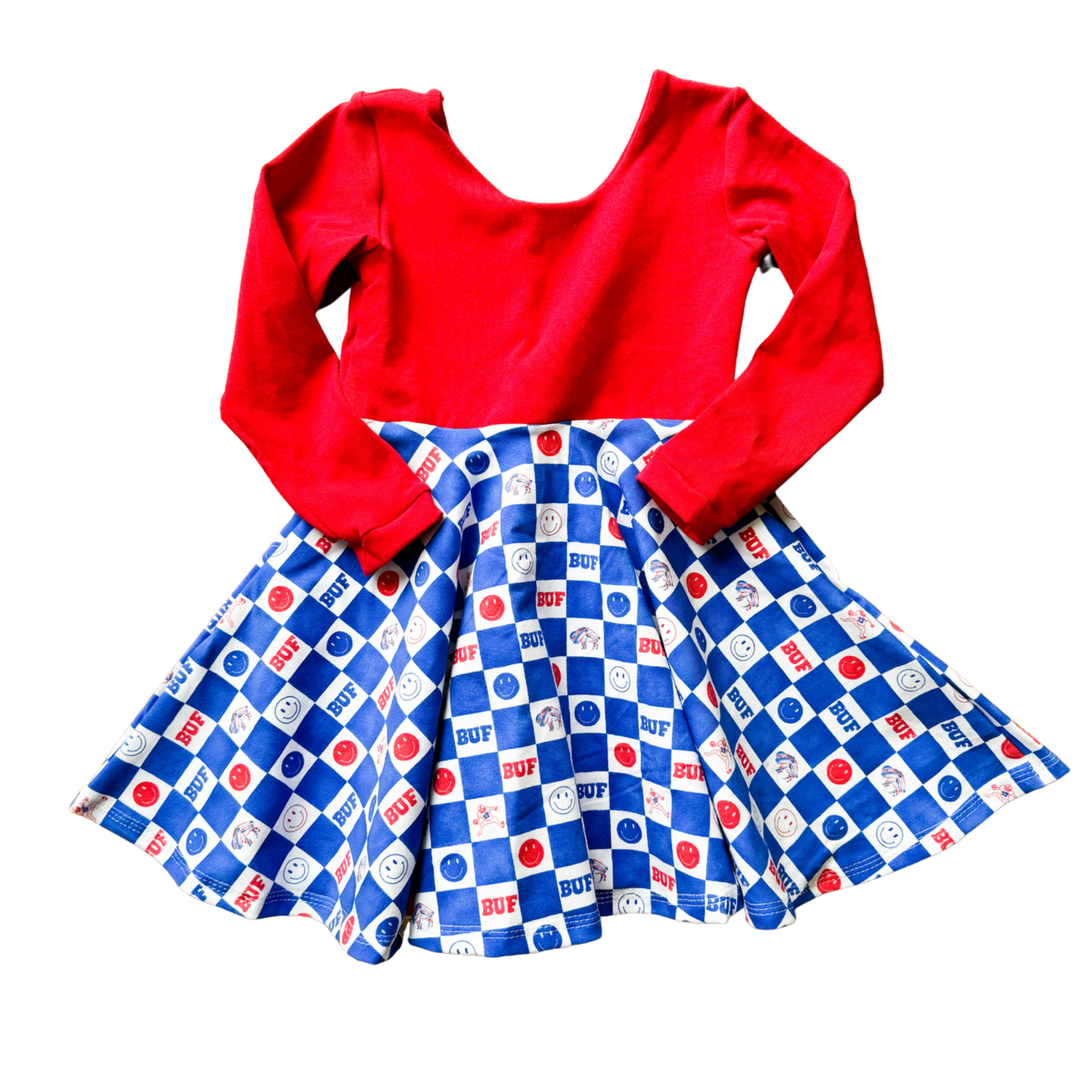 Buffalove Check Twirl Dress (Red Bodice) Dress doodle & jack