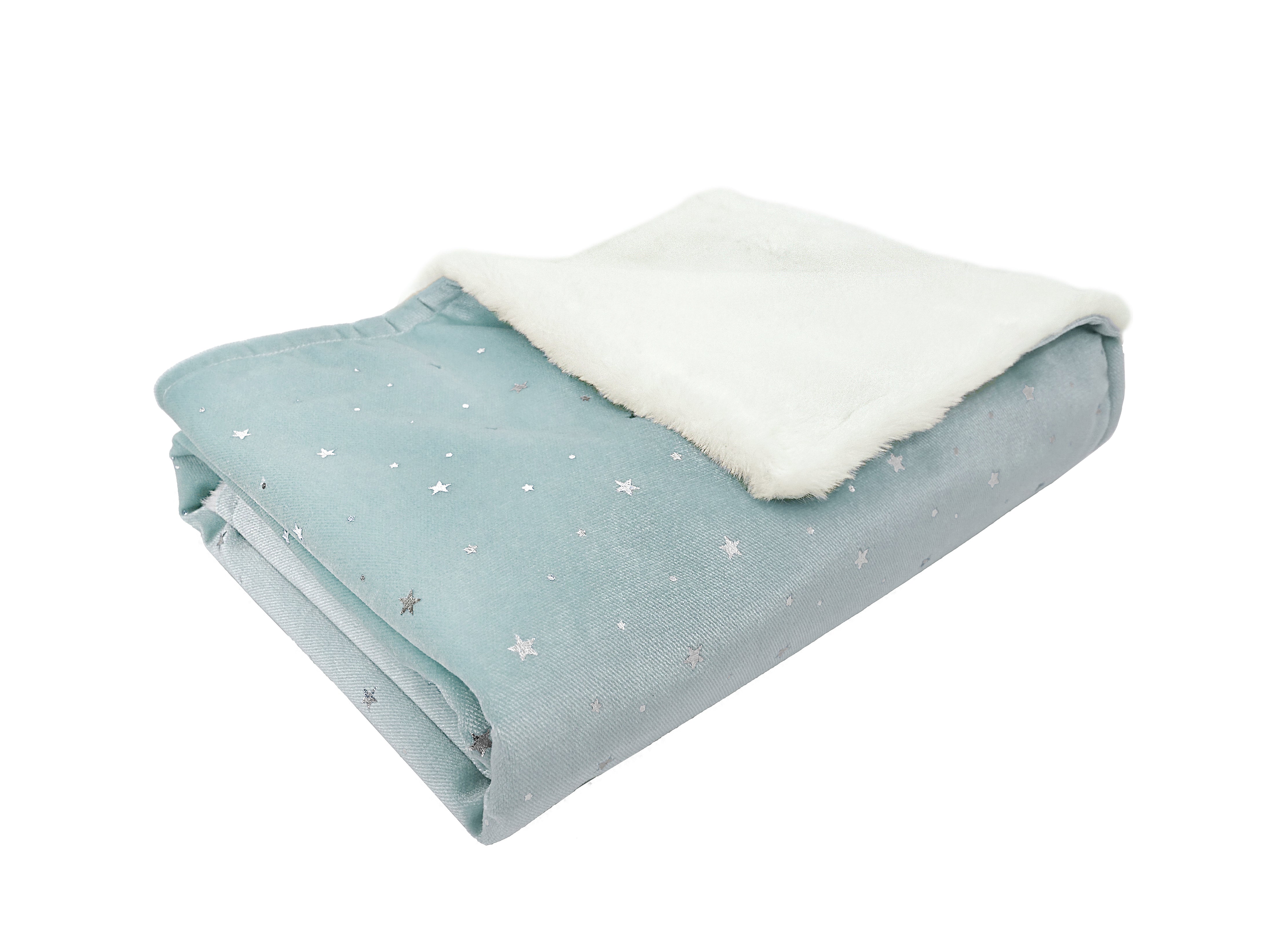 Celestial Velvet and Faux Fur Baby Blanket - Pale Rose Pink