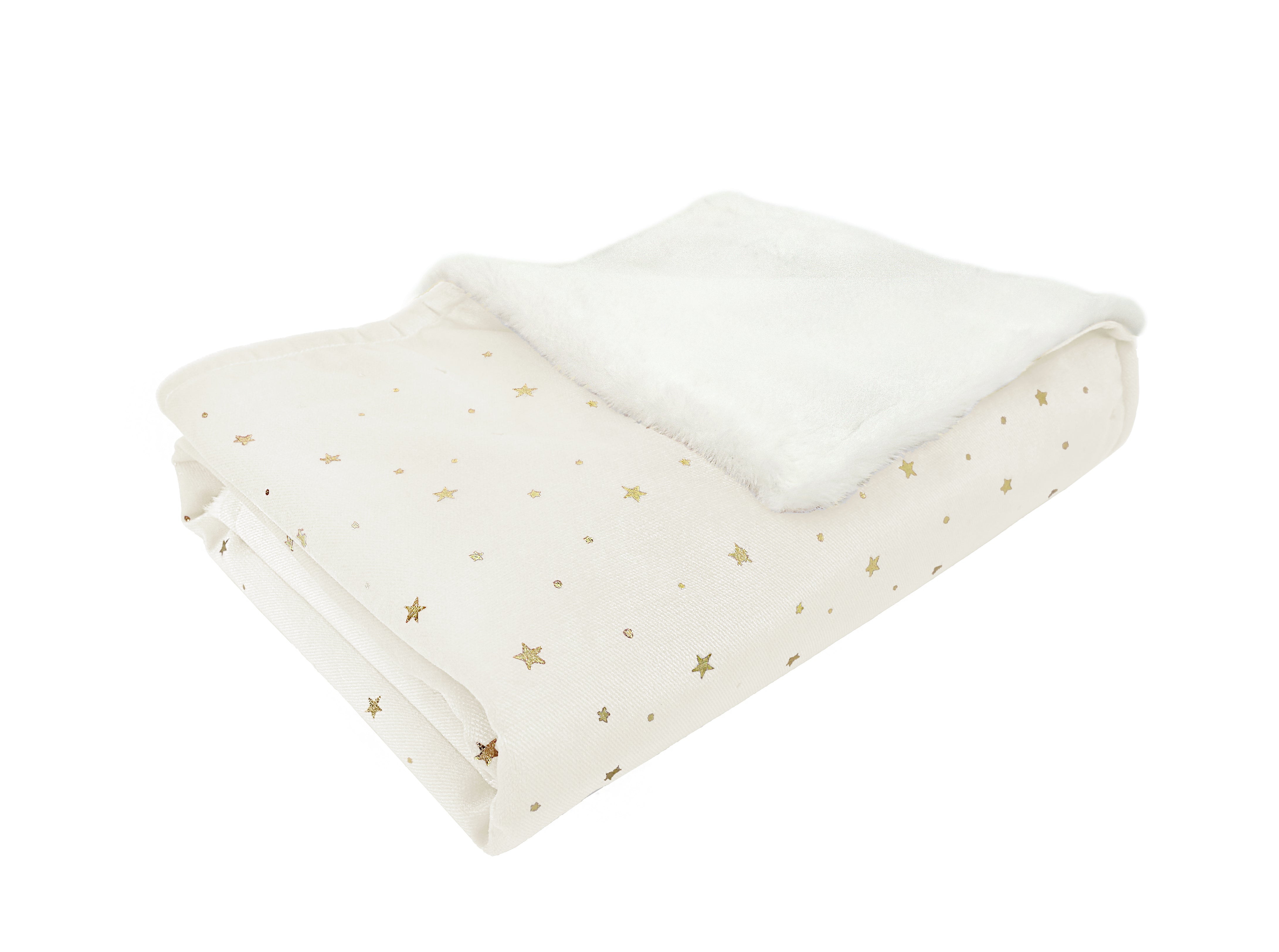 Celestial Velvet and Faux Fur Baby Blanket - Pale Rose Pink
