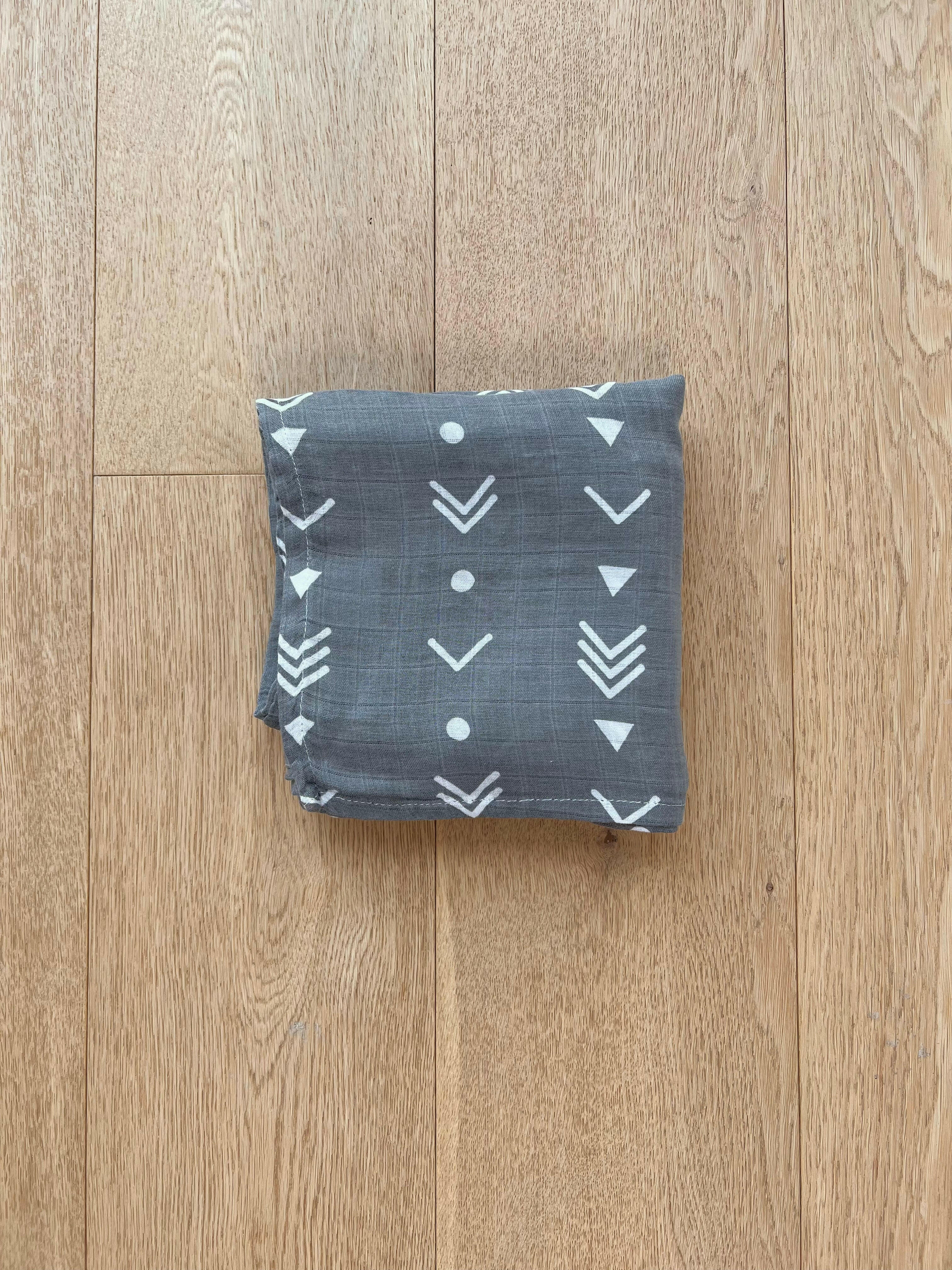 Organic Cotton & Bamboo Swaddle Gray Arrow Swaddling Blankets The picnic day
