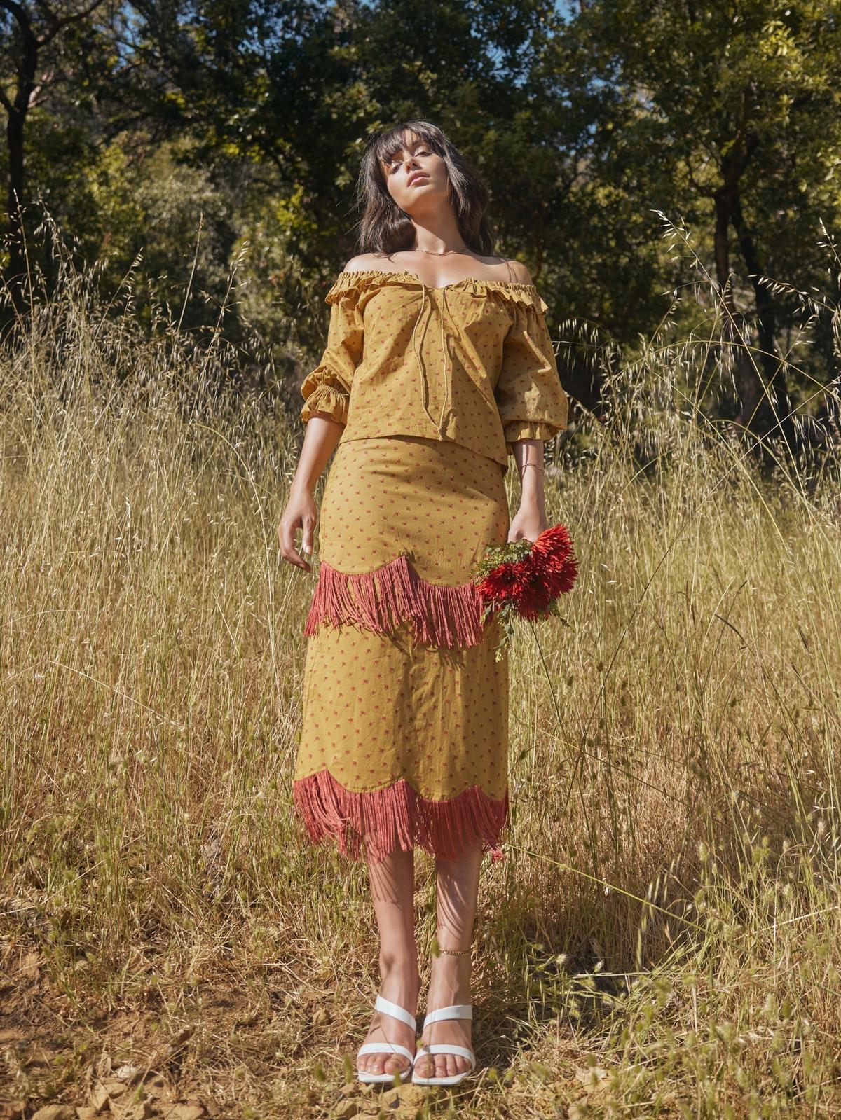Liliana Peasant Top - Honeycomb/Mini Rose Floral - FINAL SALE