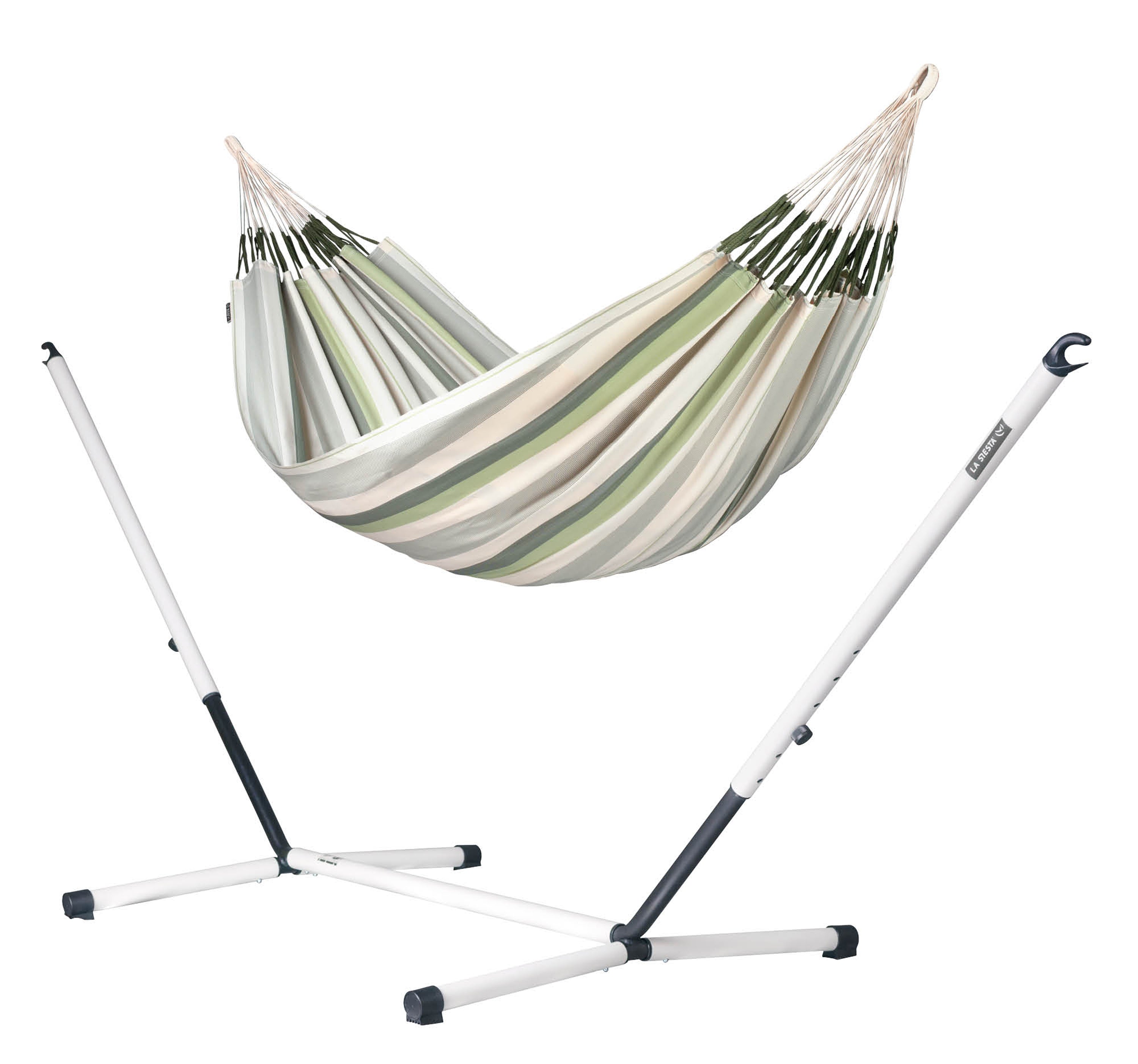 Nautico Cool Grey Outdoor Cedar - Weather-Resistant Kingsize Hammock with Powder Coated Steel Stand