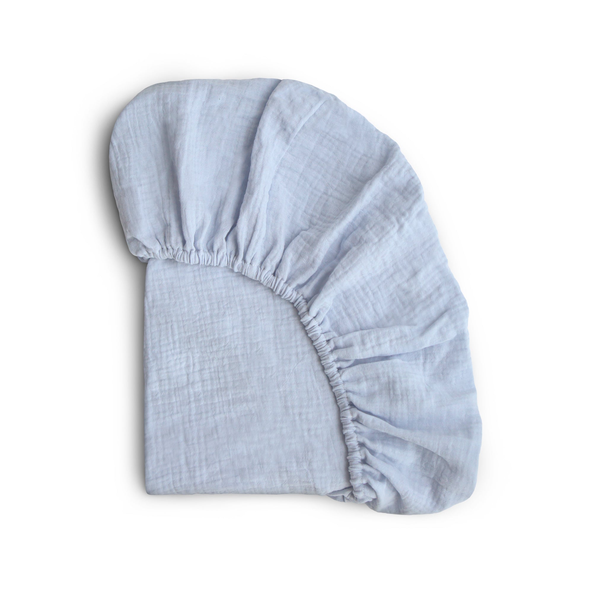 Mini Muslin Crib Sheet mini crib sheet Mushie Baby Blue