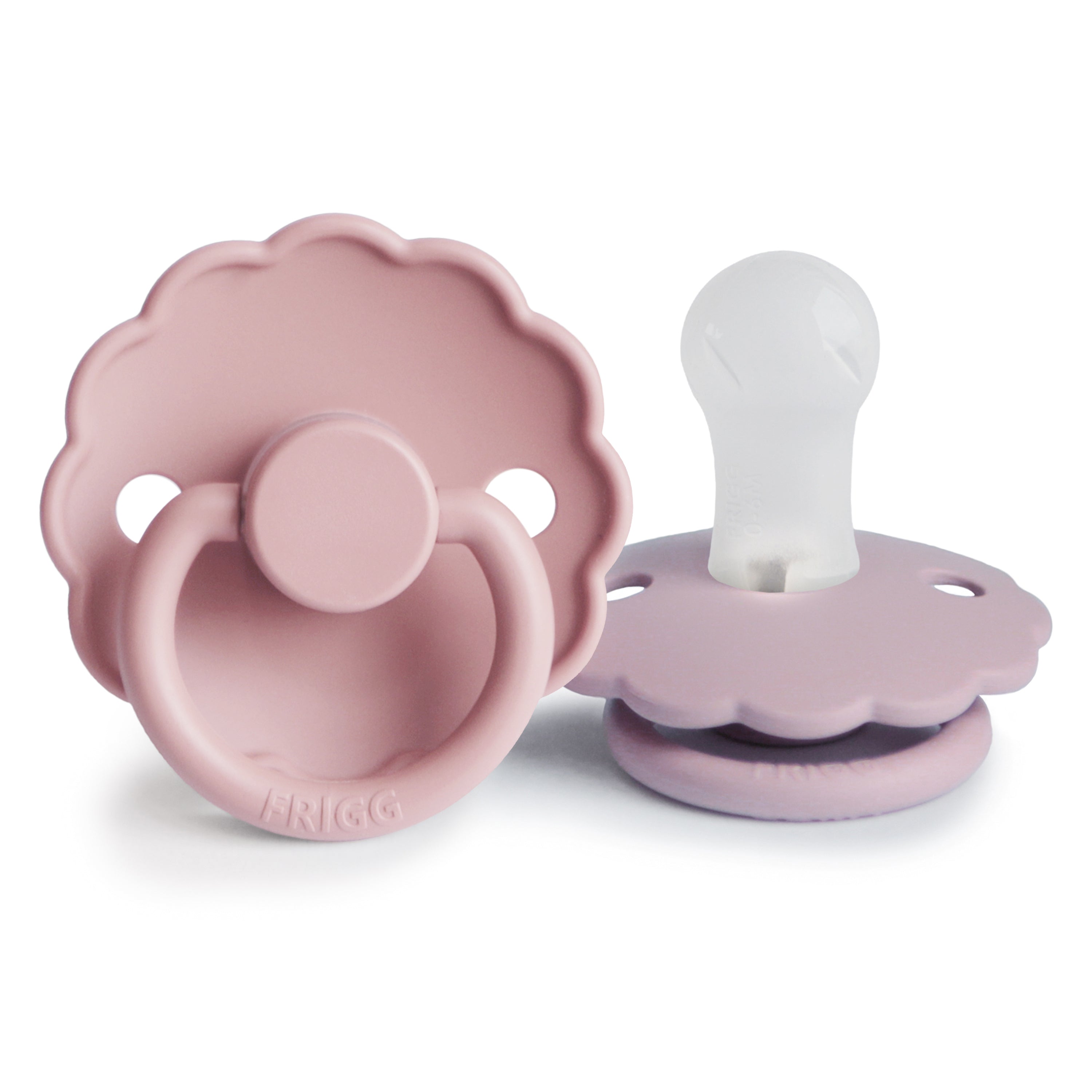 FRIGG Daisy Silicone Pacifier 2-Pack FRIGG PACIFIERS Mushie Baby Pink/Soft Lilac 0-6 months