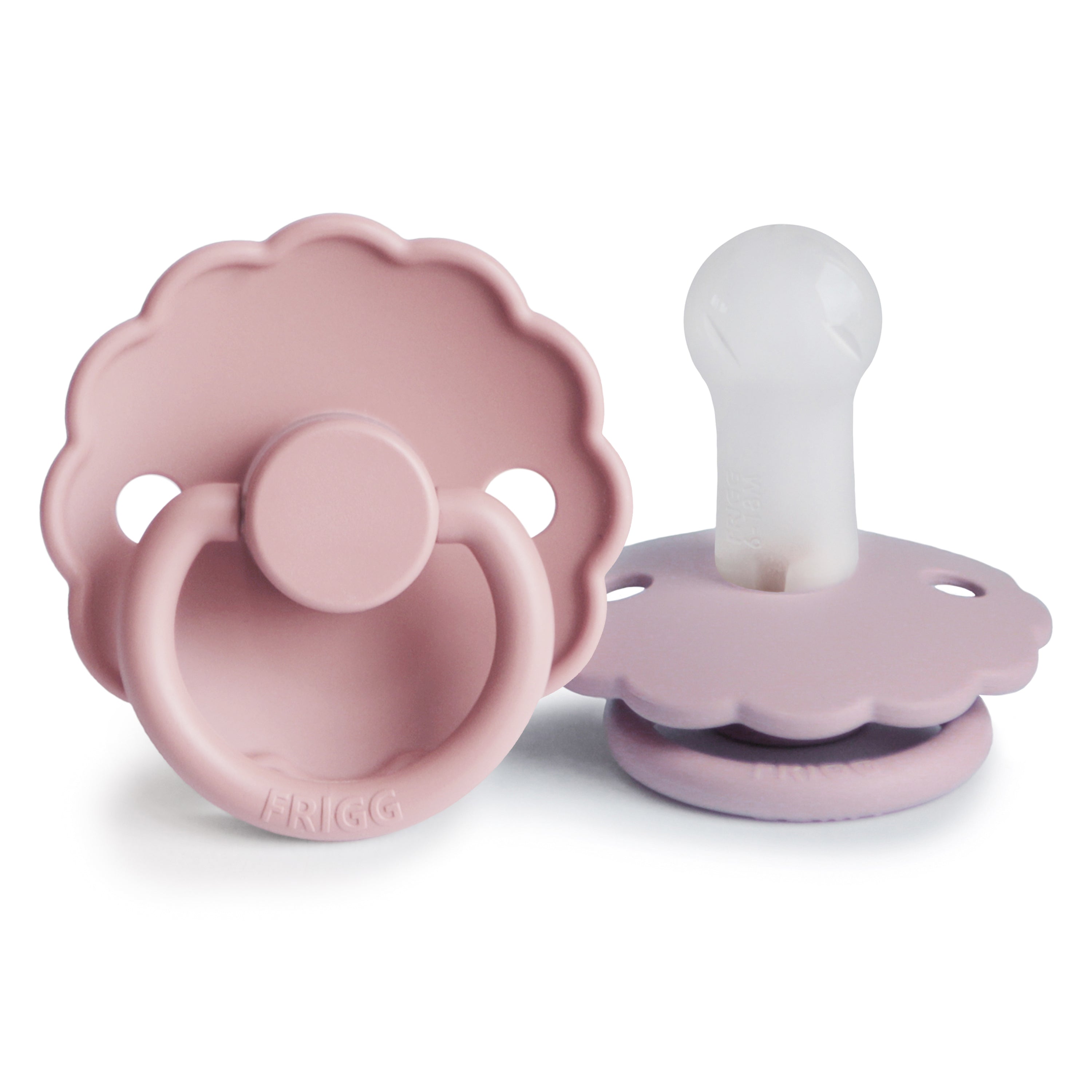 FRIGG Daisy Silicone Pacifier 2-Pack FRIGG PACIFIERS Mushie Baby Pink/Soft Lilac 6-18 months