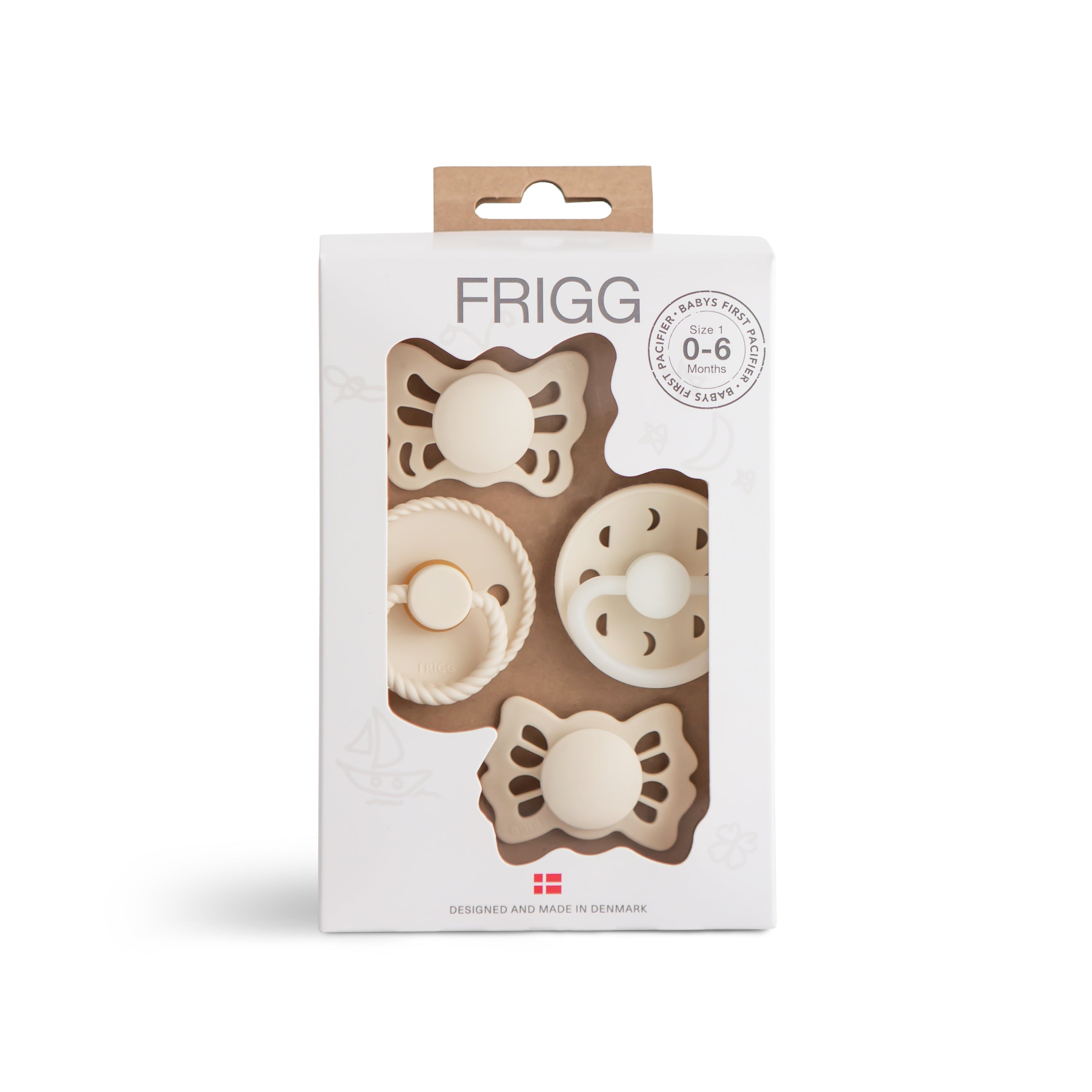 FRIGG Baby's First Pacifier Moonlight Sailing (Cream) 4-Pack FRIGG PACIFIERS Mushie
