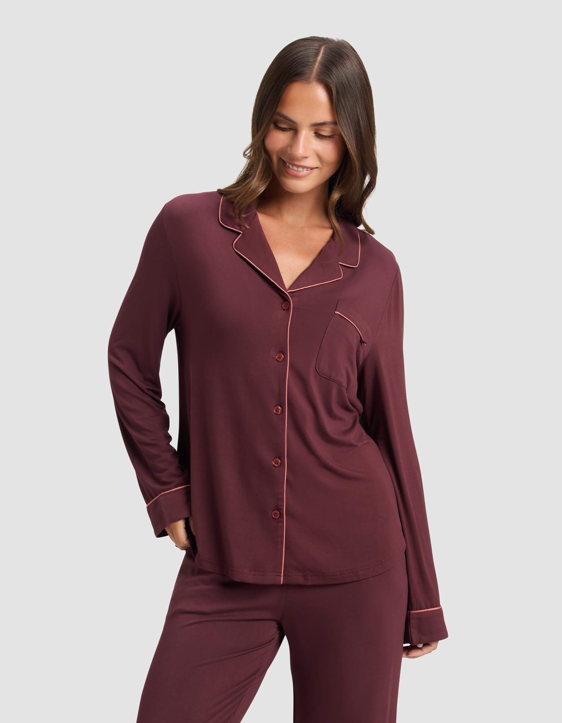 Women's Bamboo Stretch-Knit Long Sleeve Pajama Set