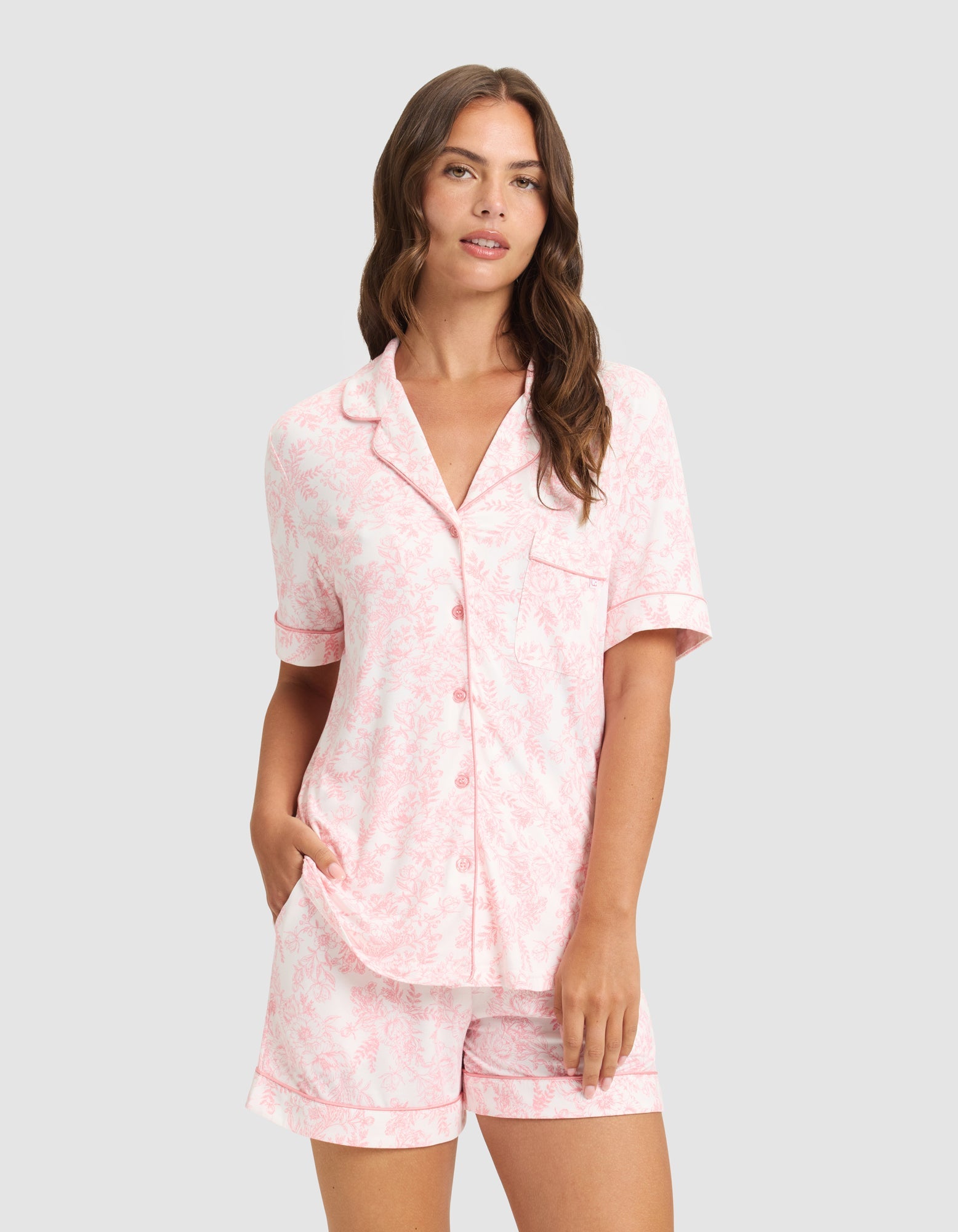 Women's Bamboo Stretch-Knit Short Sleeve Pajama Set