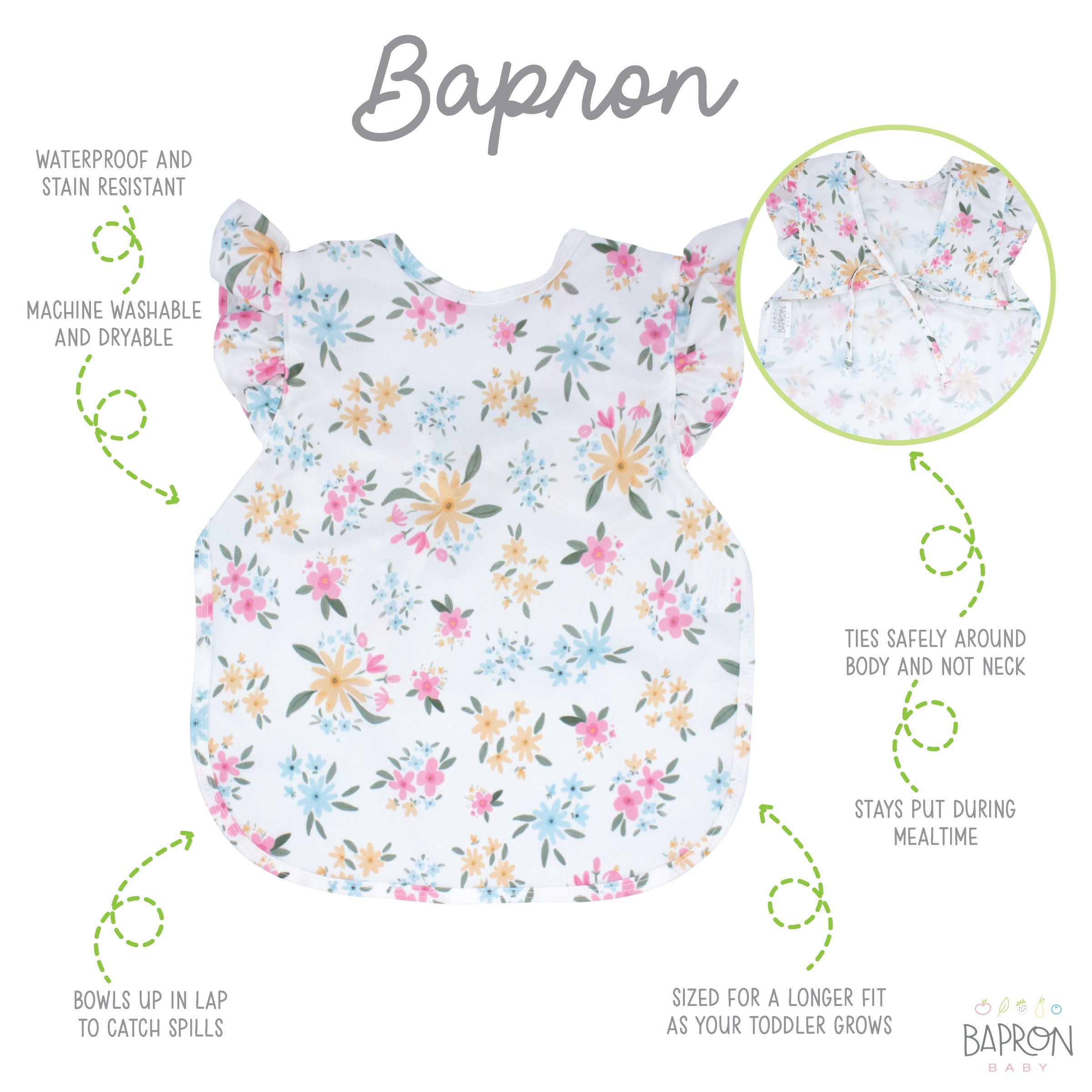 Pastel Floral Flutter Bapron BapronBaby