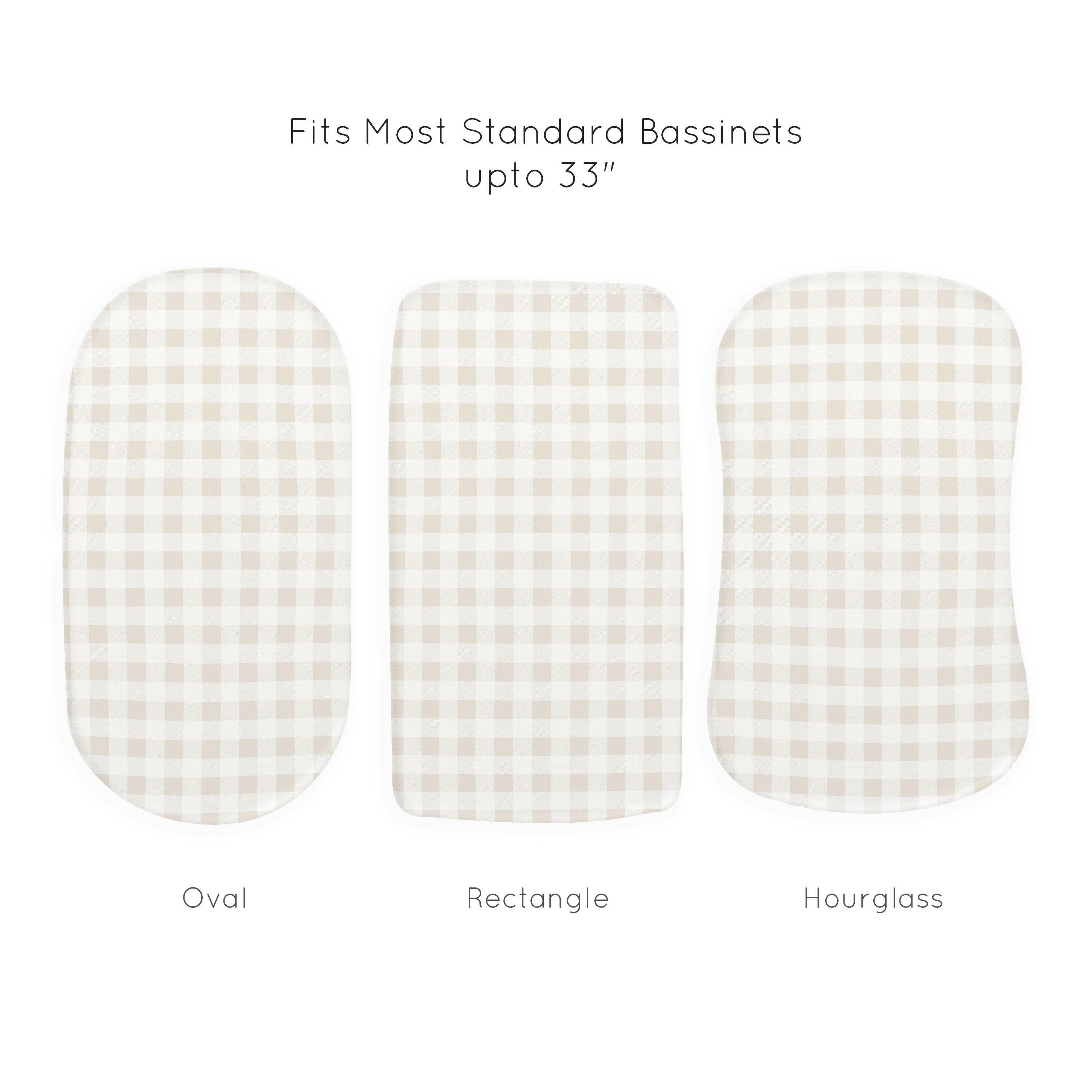 Organic Bassinet Sheet - Blossom & Plaid Bassinet Fitted Sheet Makemake Organics