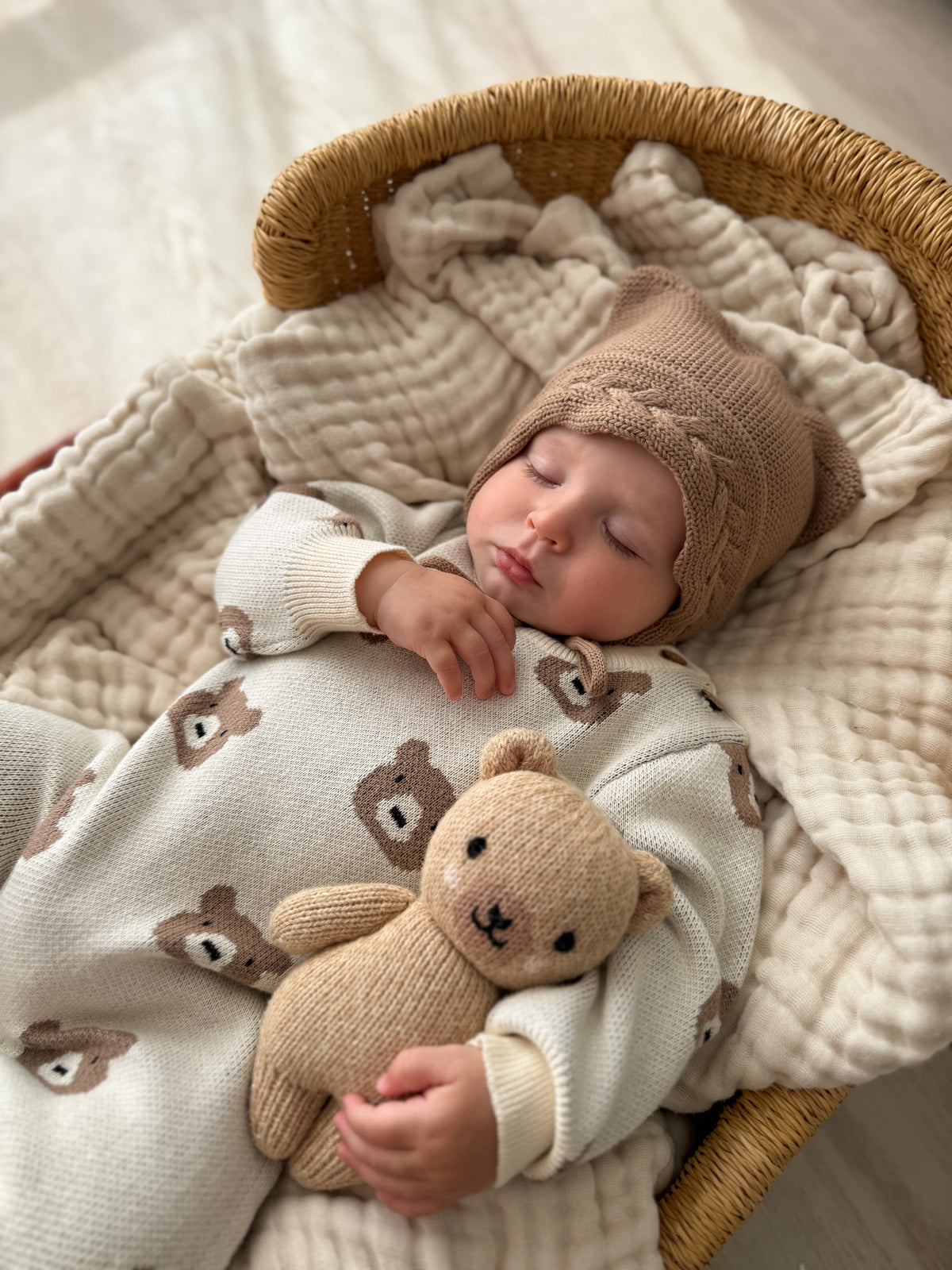 Baby Bear Bonnet - Acorn