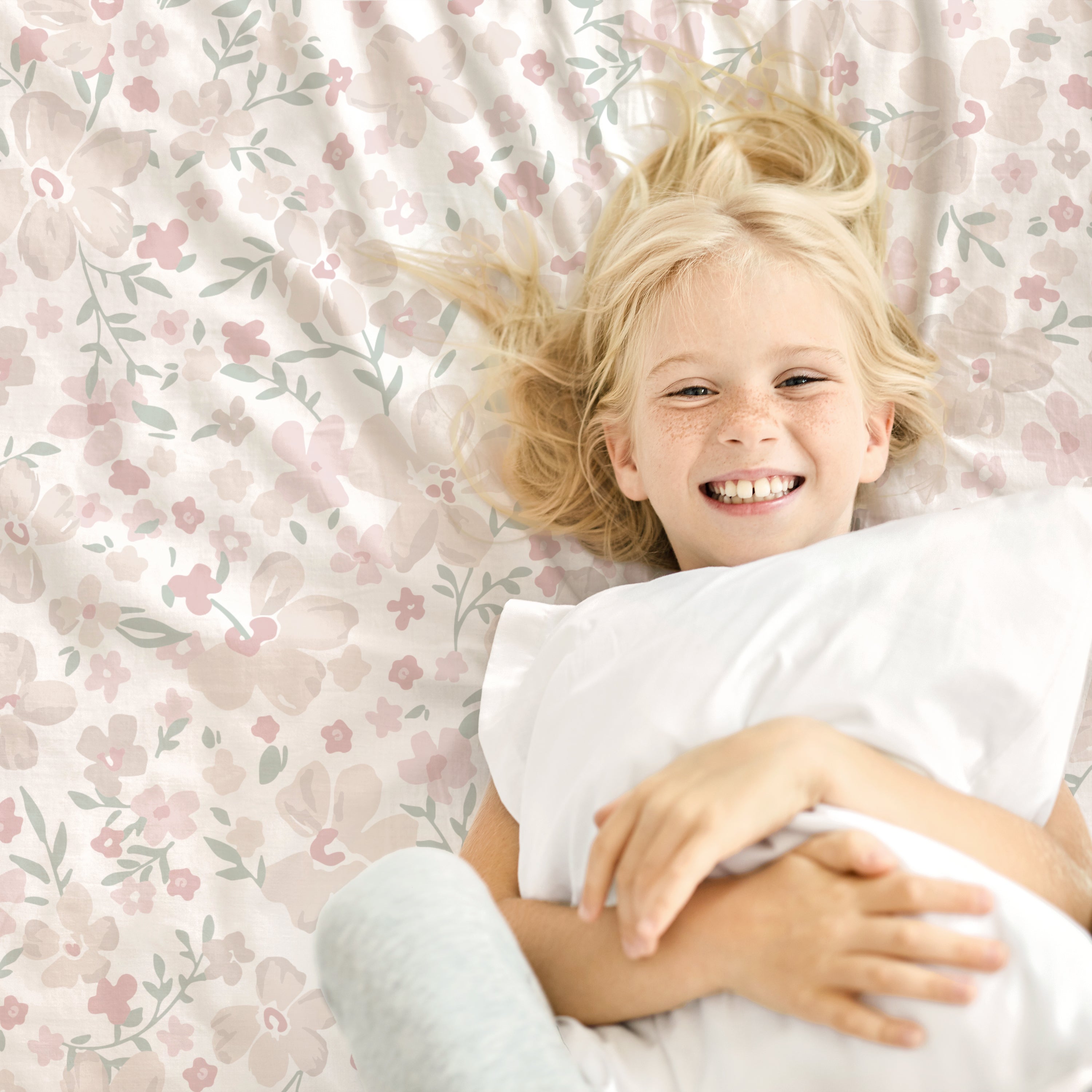 Organic Kids Fitted Sheet - Blossom