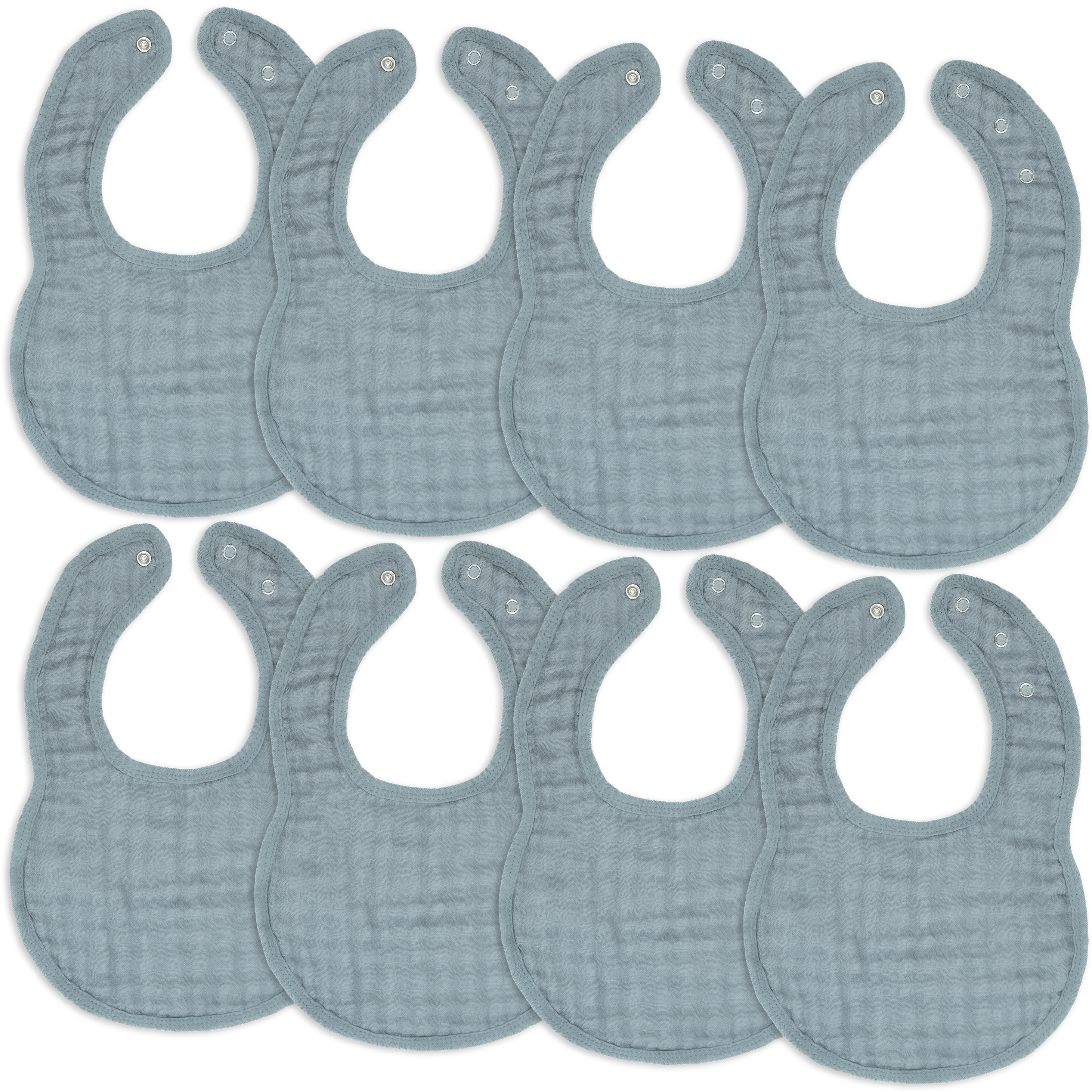 Muslin Bibs in Pacific Blue