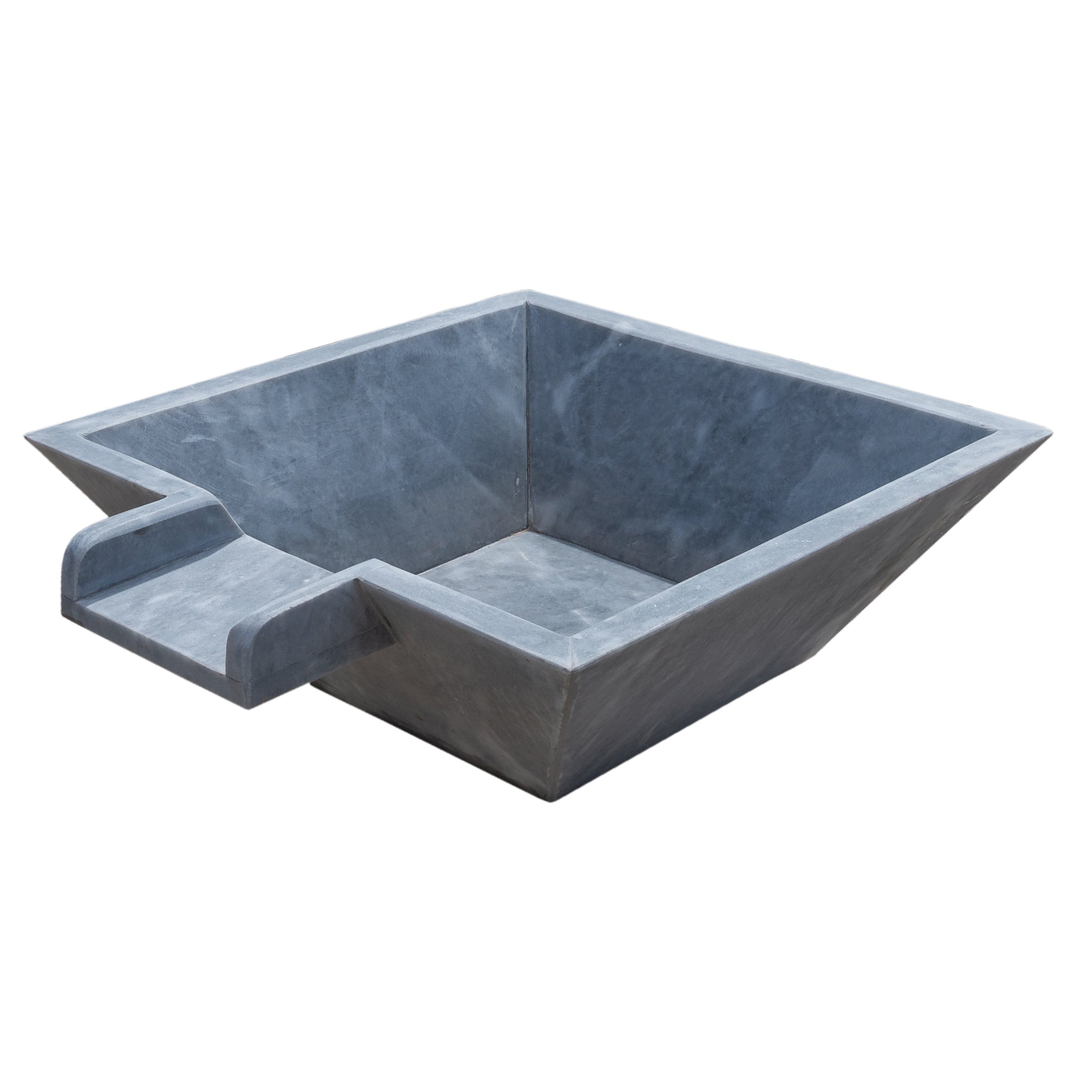 Bluestone Marble Natural Stone Pool Square Cascade Water Bowl - Belair Collection