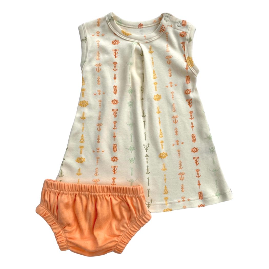 GOTS Certified Organic Cotton Dress w/ Bloomers - Boho Floral