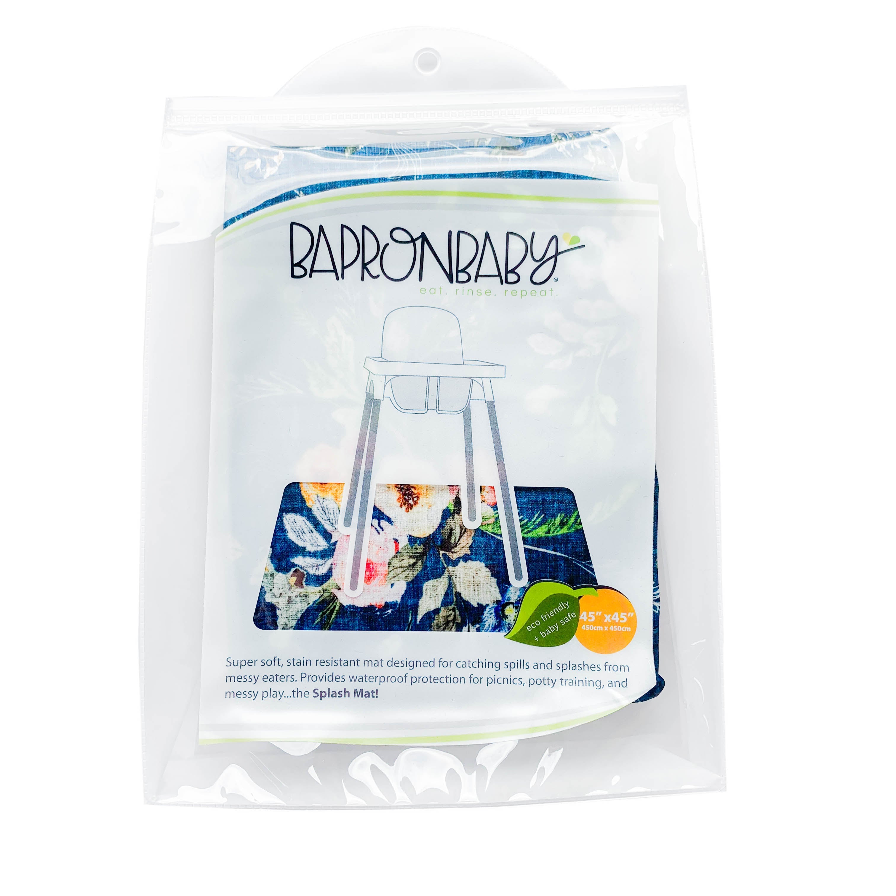 Boho Floral Splash Mat - A Waterproof Catch-All for Highchair Spills and More!