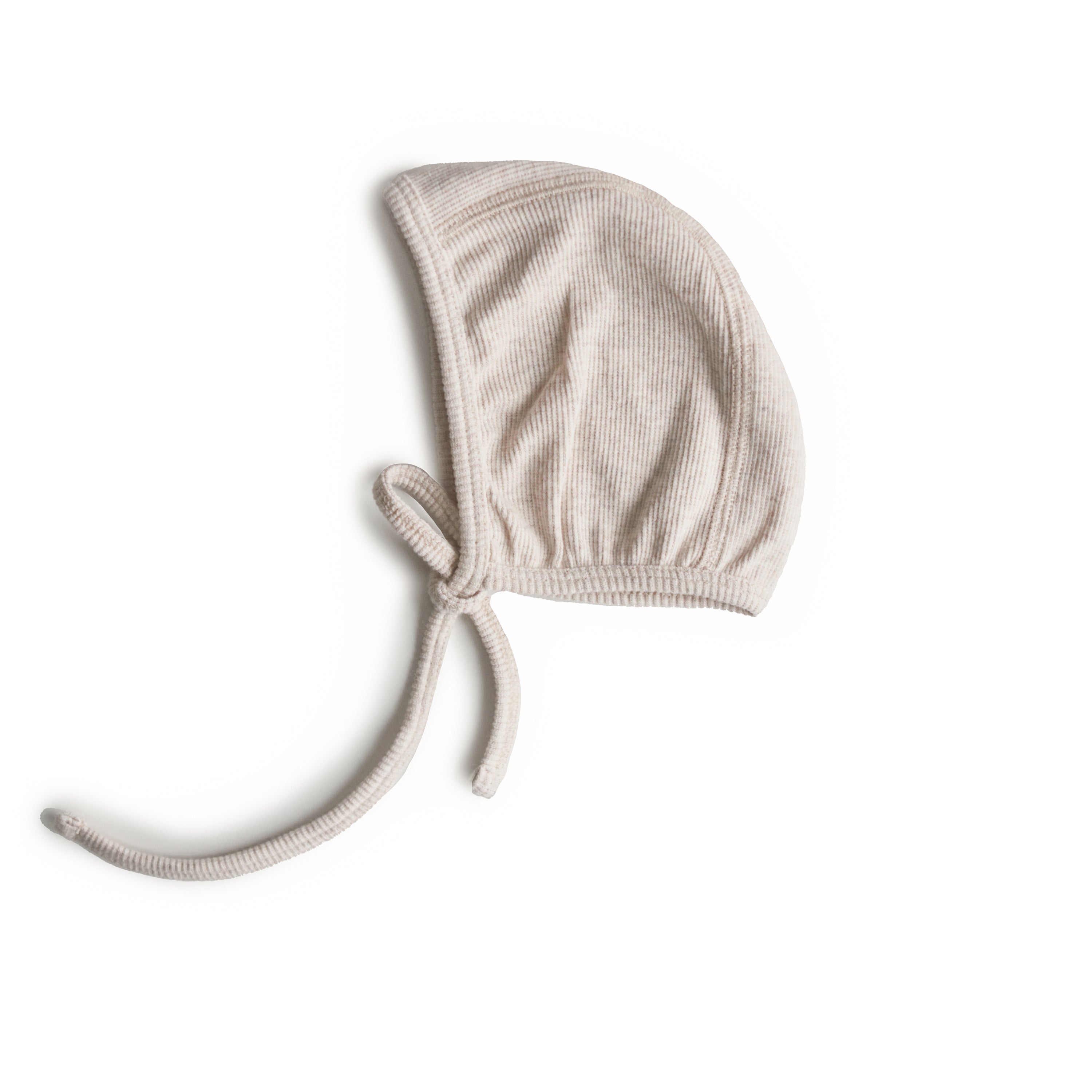 Ribbed Baby Bonnet Baby Clothes Mushie Beige Melange